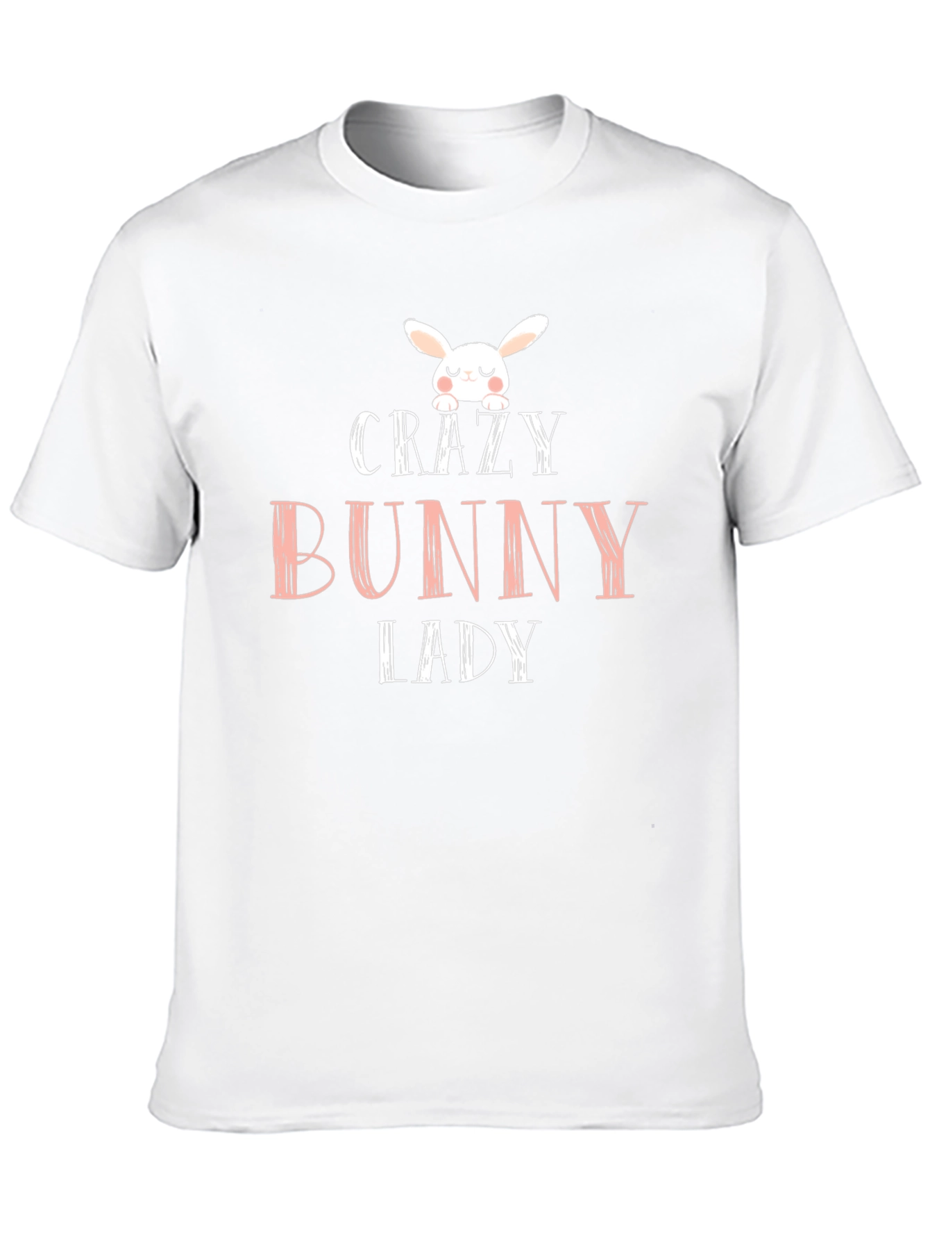 Crazy Bunny Lady Graphic Tee - Black Cotton T-Shirt