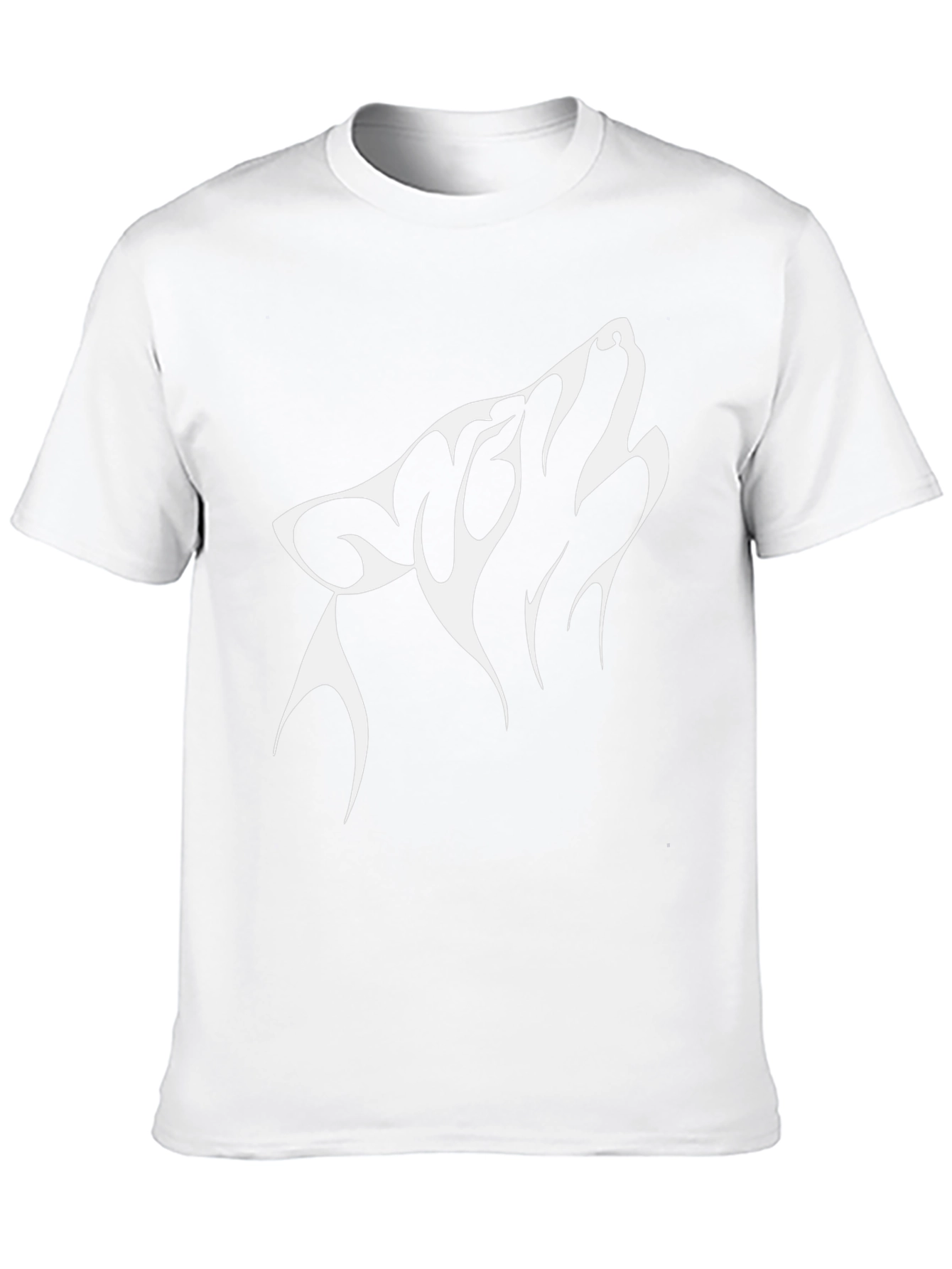 Black T-Shirt with Wolf Design