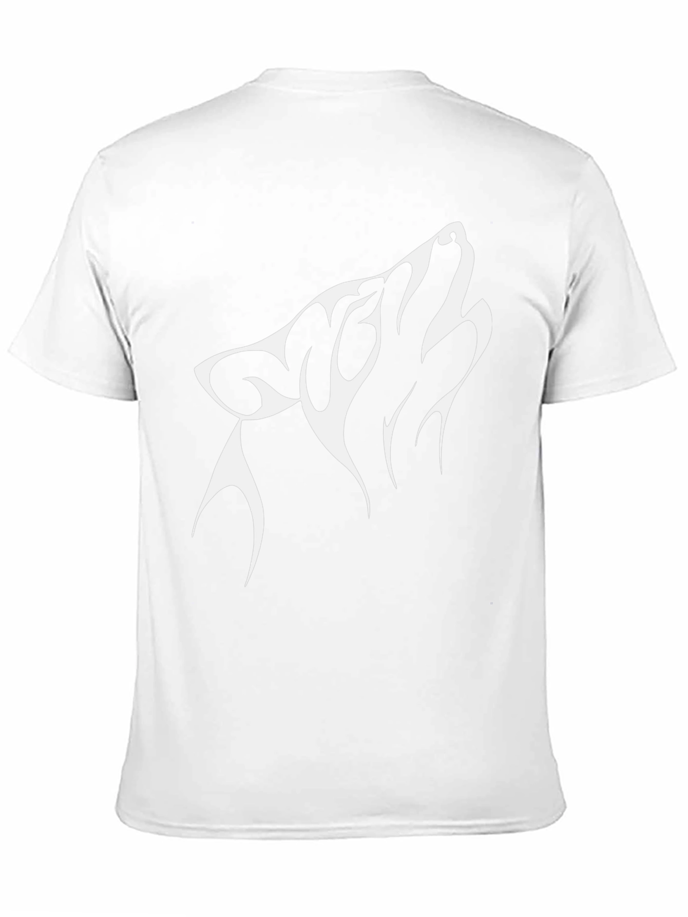 Black T-Shirt with Wolf Design