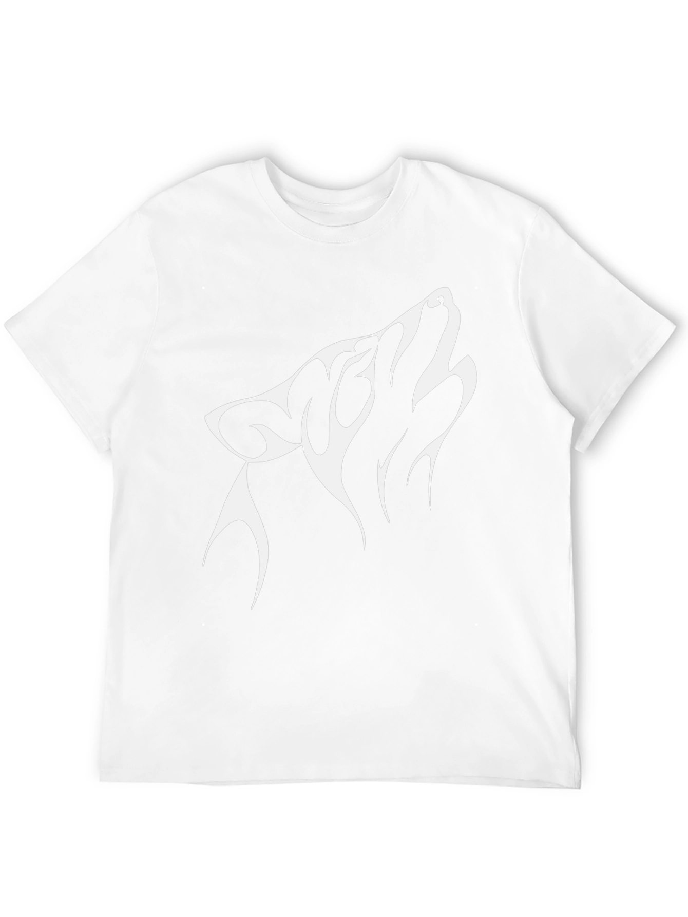 Black T-Shirt with Wolf Design