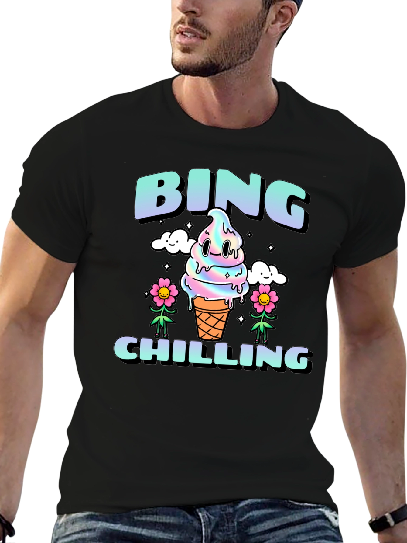 Bing Chilling Graphic Tee - Cool Ice Cream Design