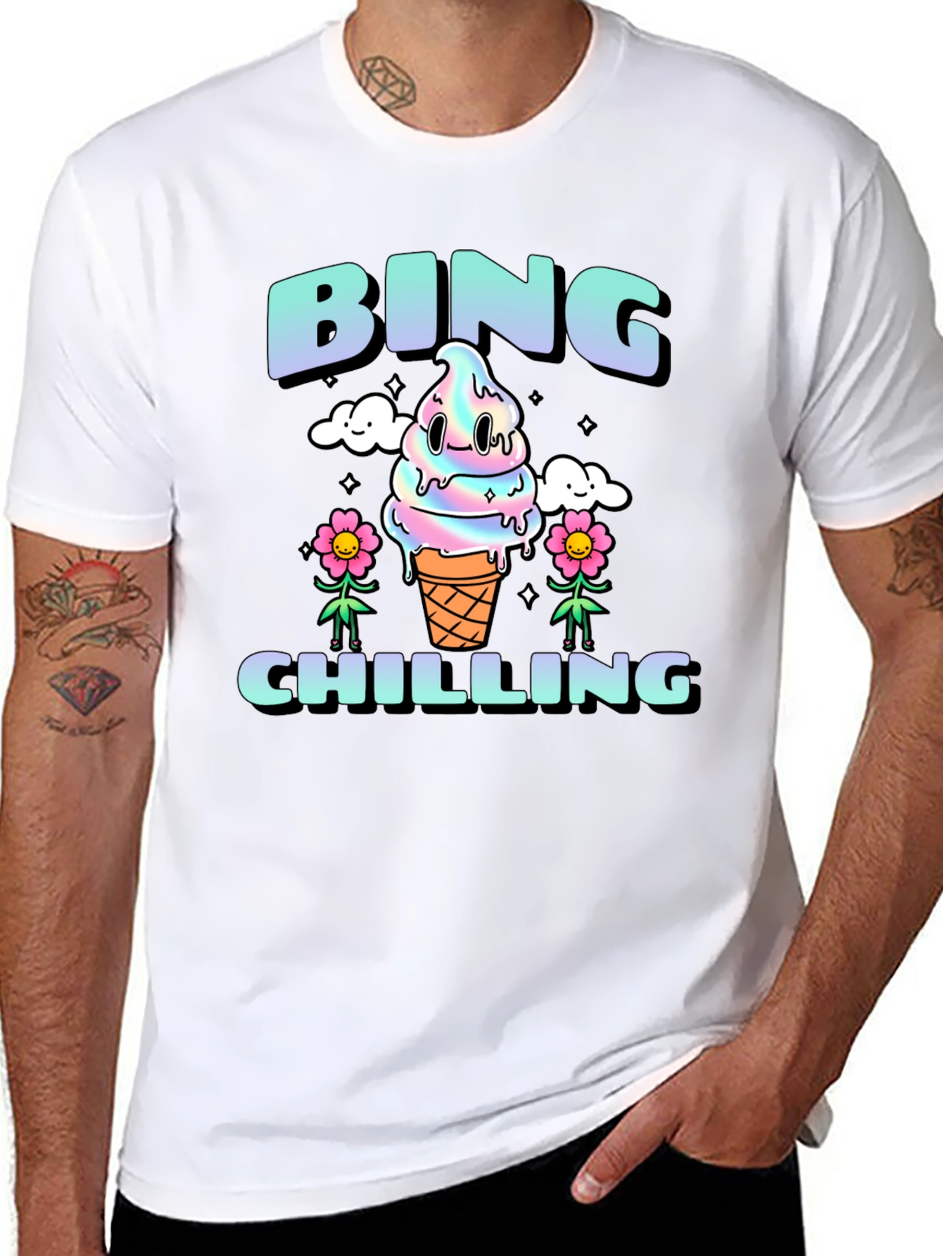 Bing Chilling Graphic Tee - Cool Ice Cream Design
