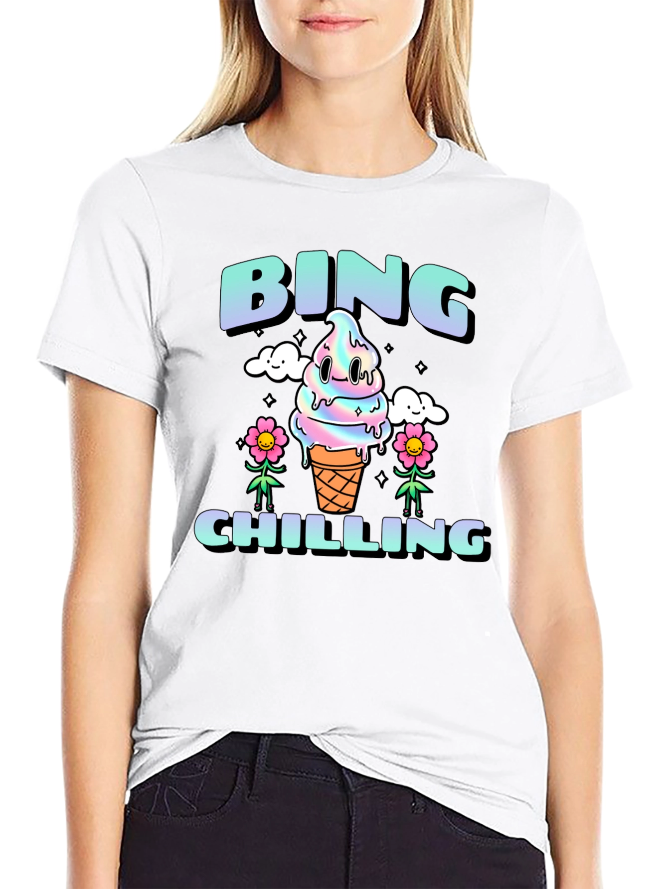 Bing Chilling Graphic Tee - Cool Ice Cream Design