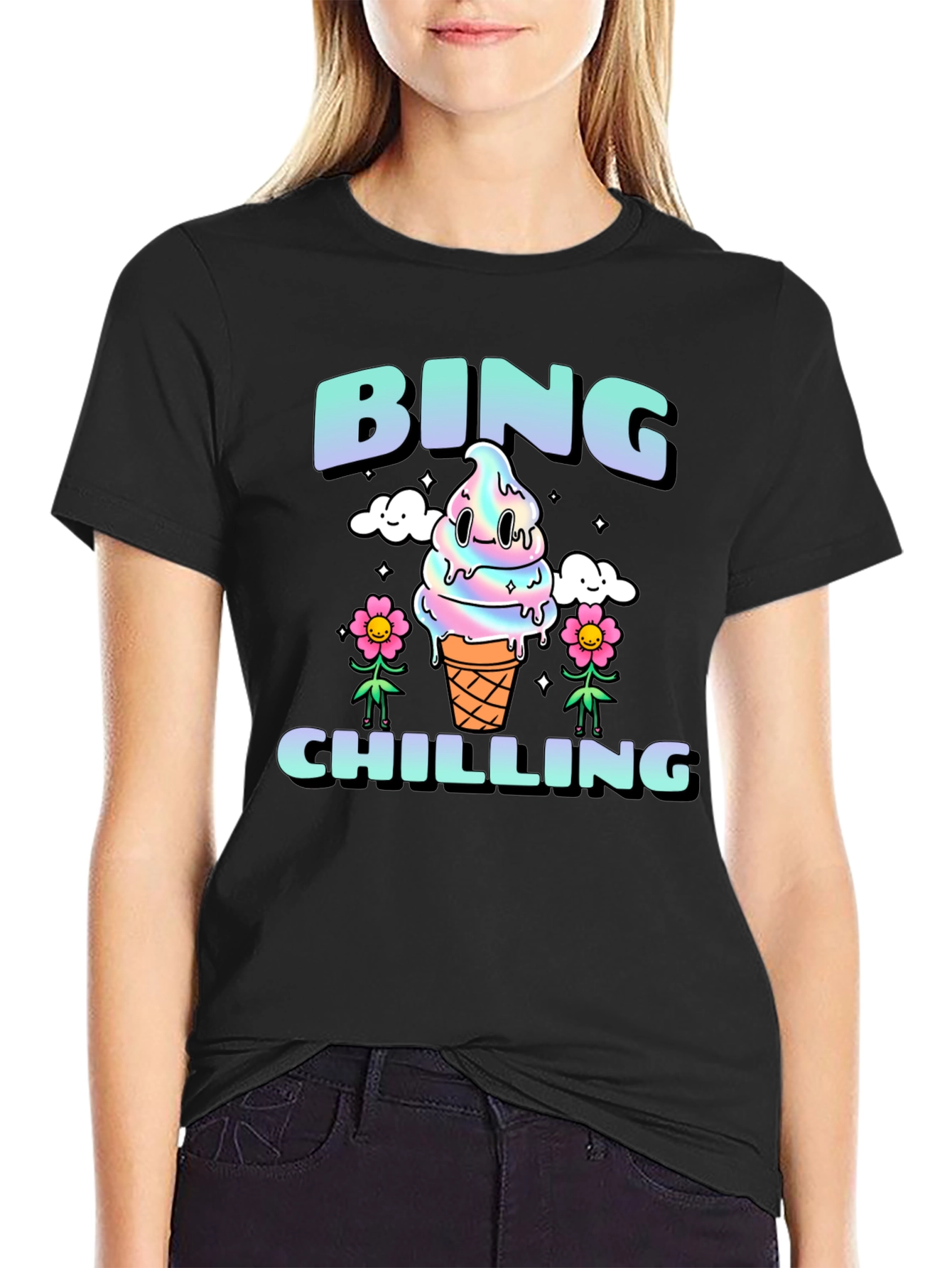 Bing Chilling Graphic Tee - Cool Ice Cream Design