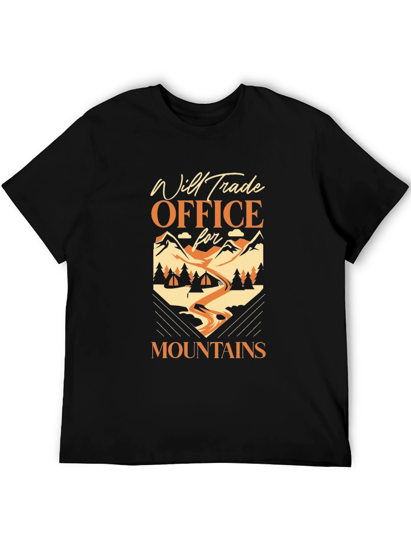 Will Trade Office for Mountains Black T-Shirt
