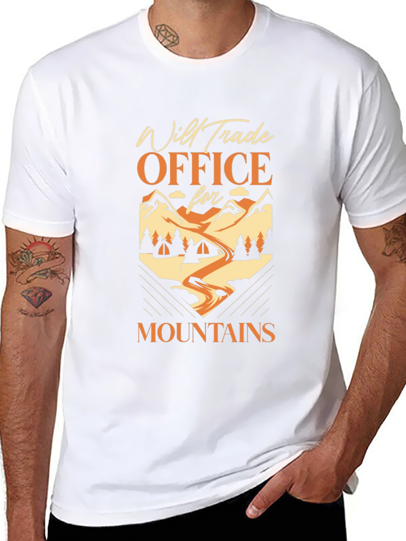 Will Trade Office for Mountains Black T-Shirt