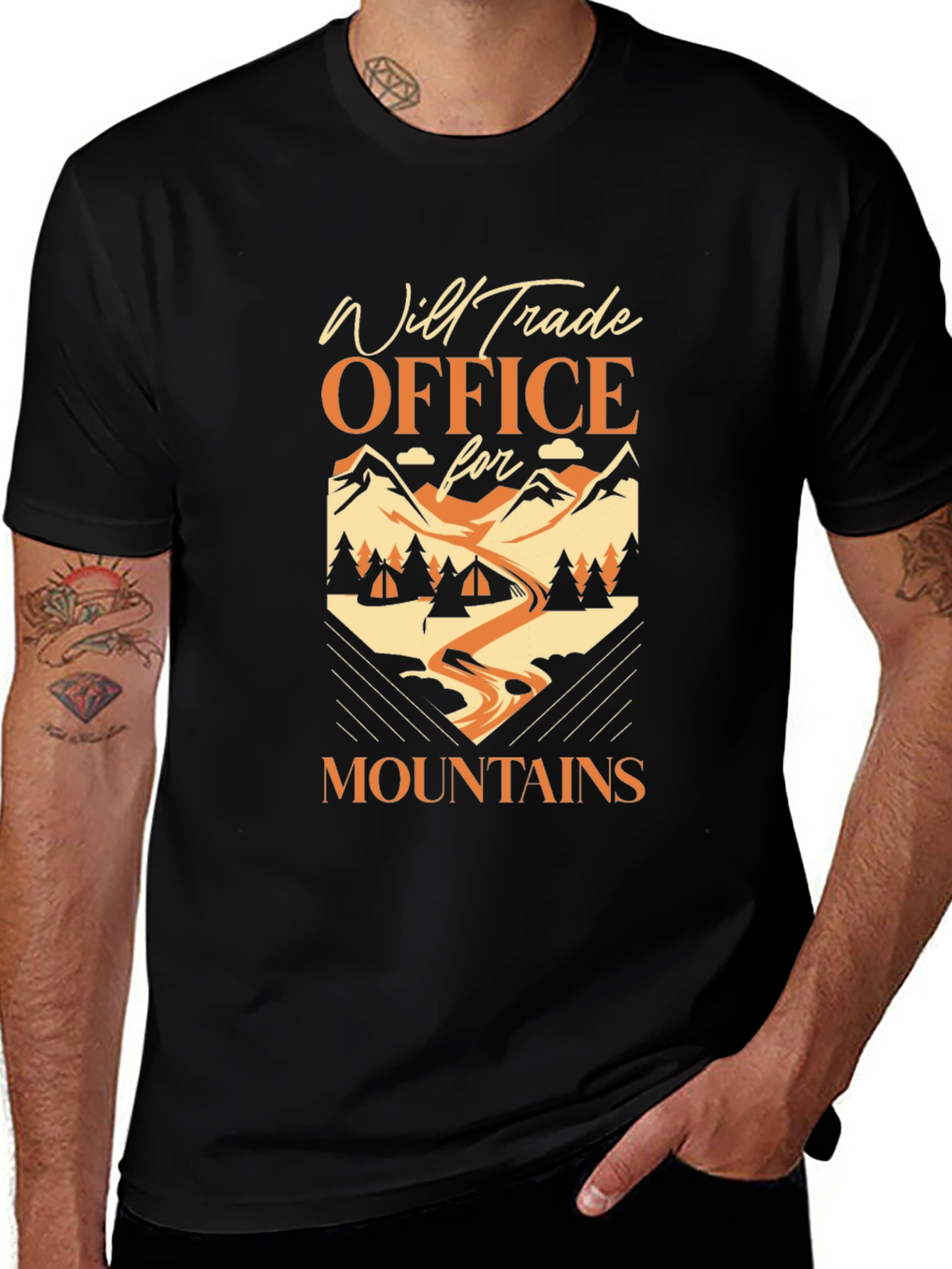 Will Trade Office for Mountains Black T-Shirt