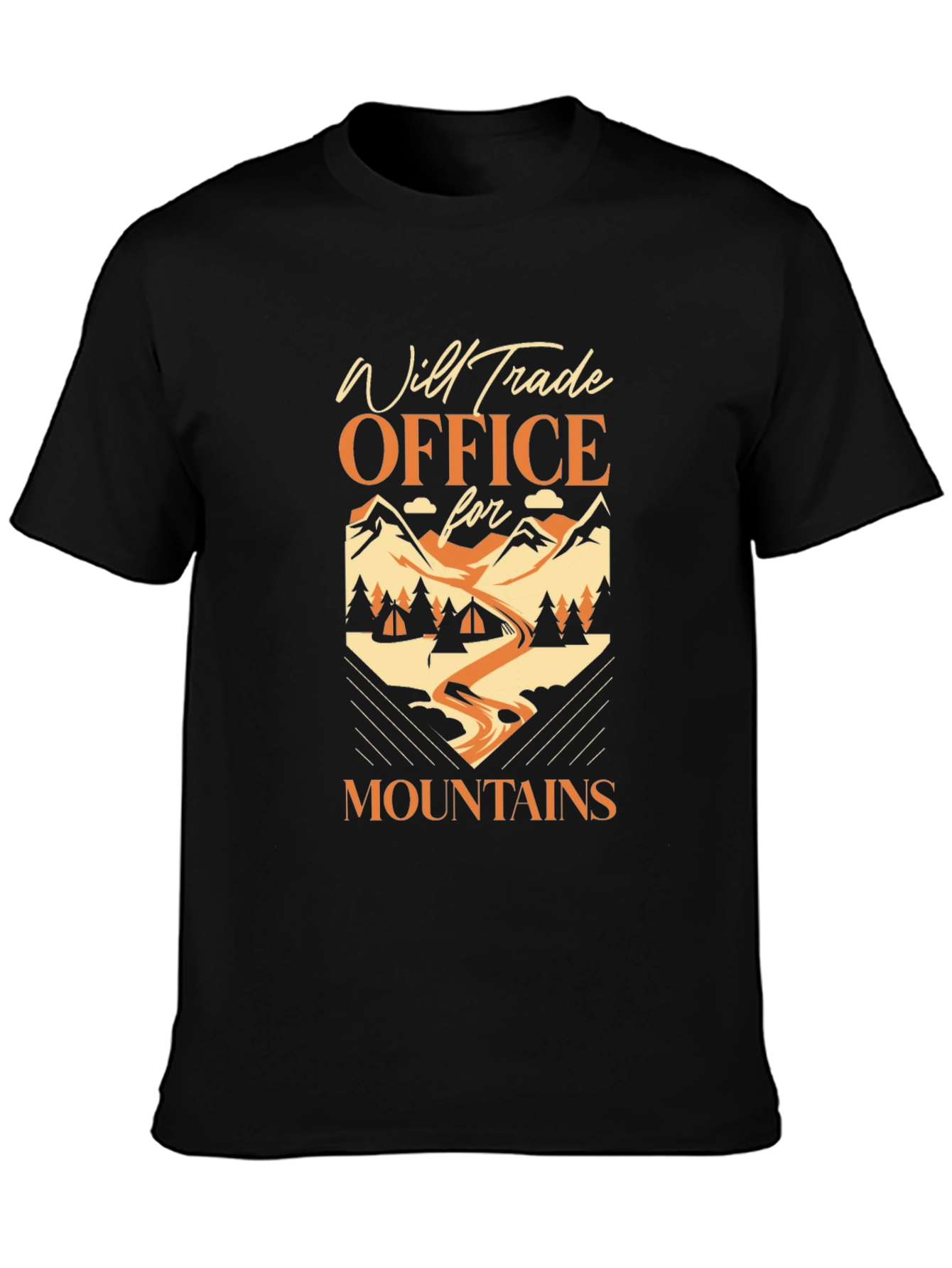 Will Trade Office for Mountains Black T-Shirt