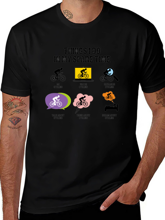 Cycling Spare Time T-Shirt: Go Watch Research Talk Think Dream!