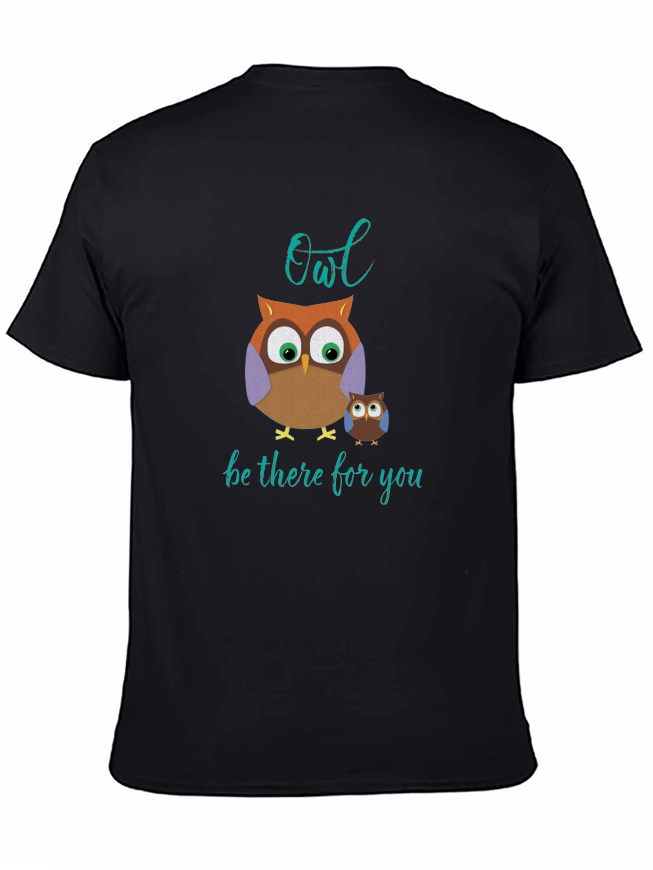 Owl Be There For You Black Cotton Tee