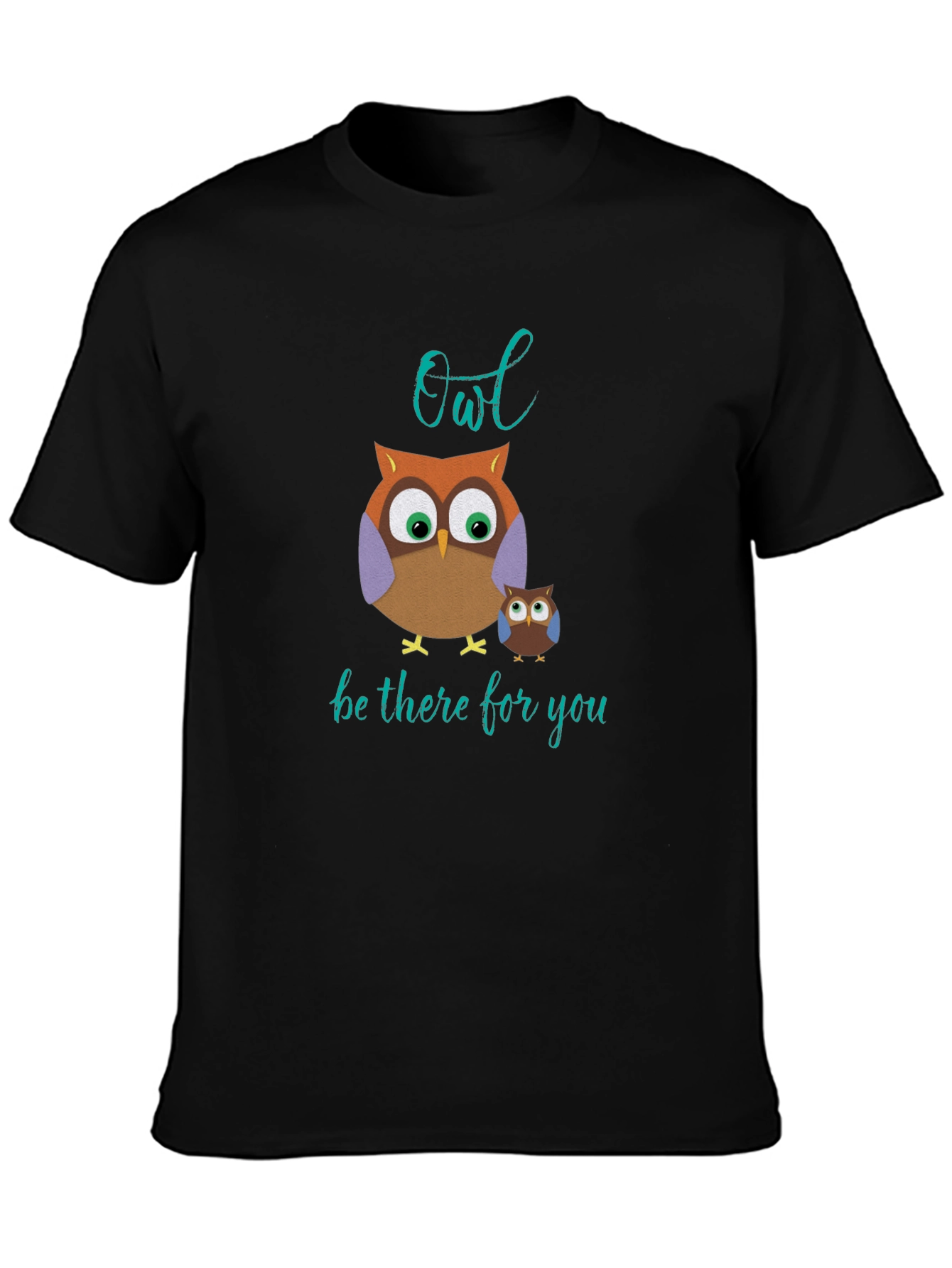 Owl Be There For You Black Cotton Tee