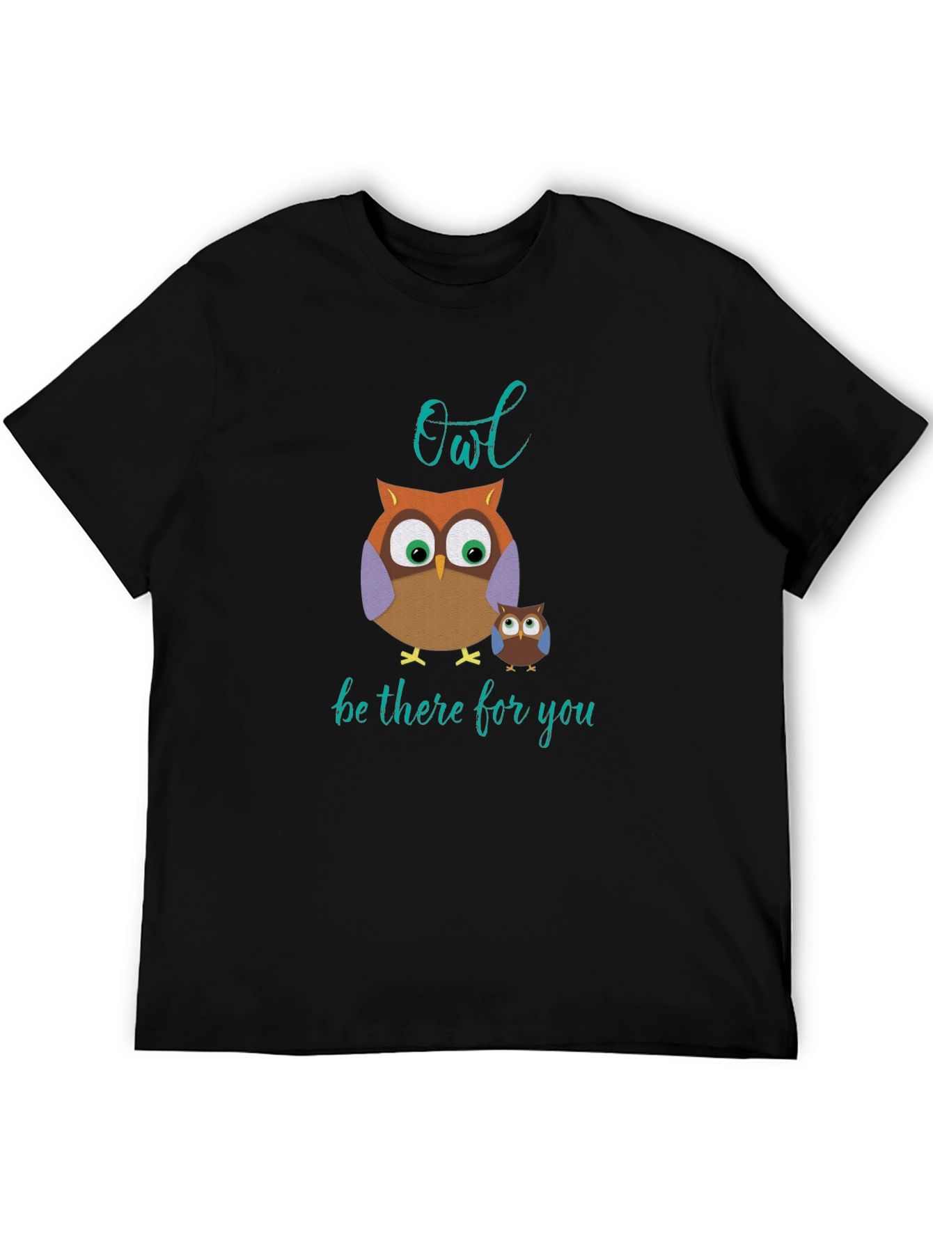 Owl Be There For You Black Cotton Tee