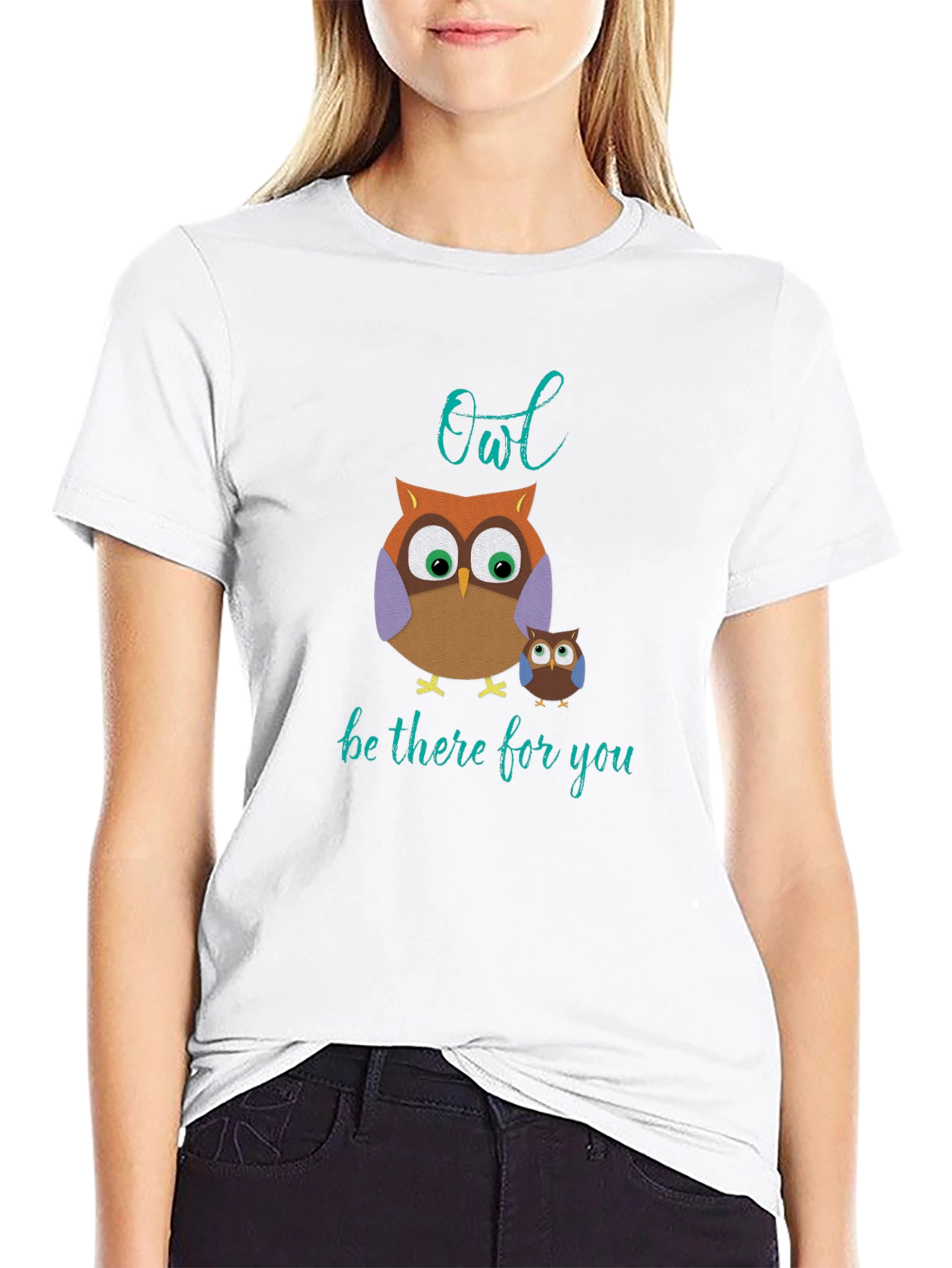 Owl Be There For You Black Cotton Tee