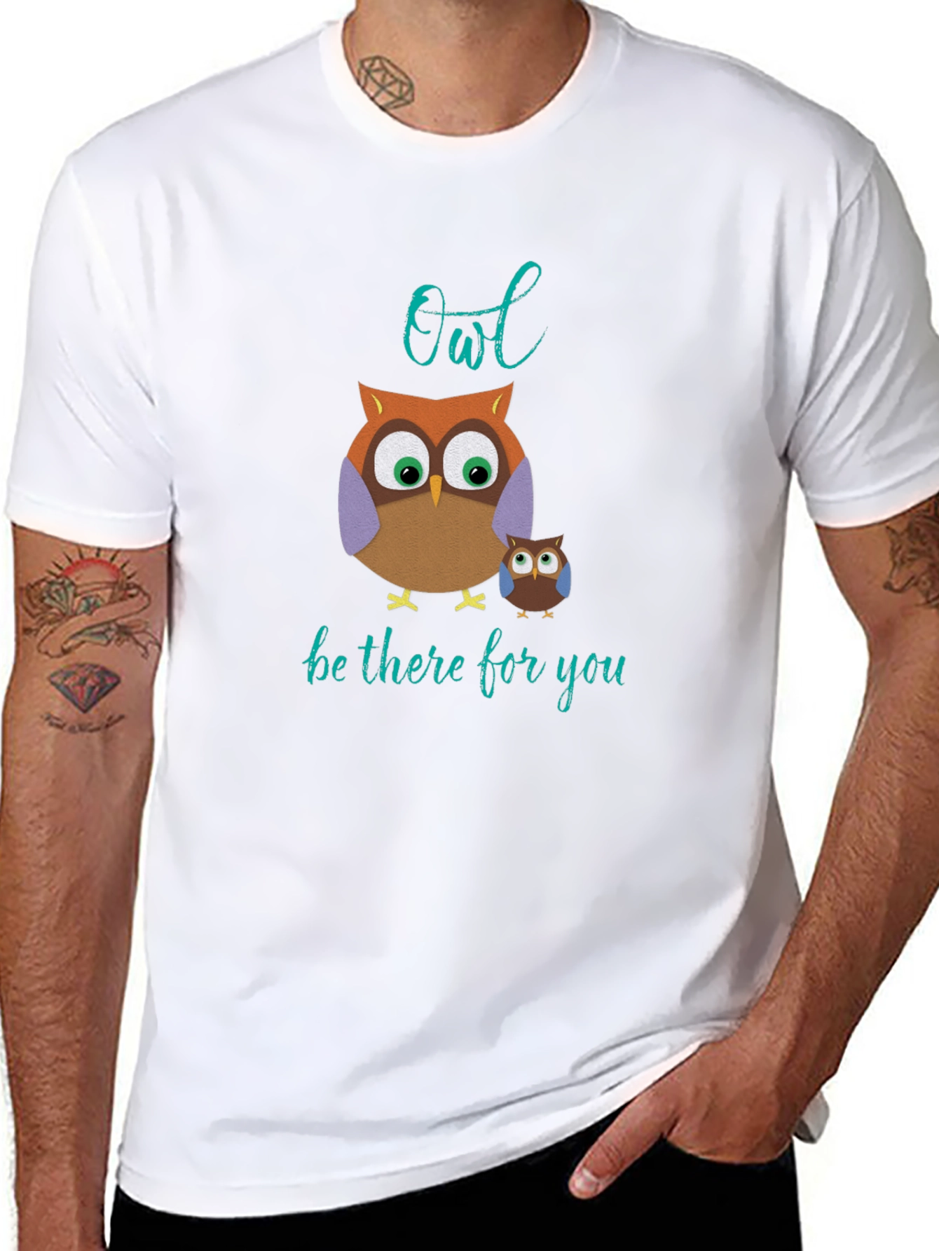 Owl Be There For You Black Cotton Tee