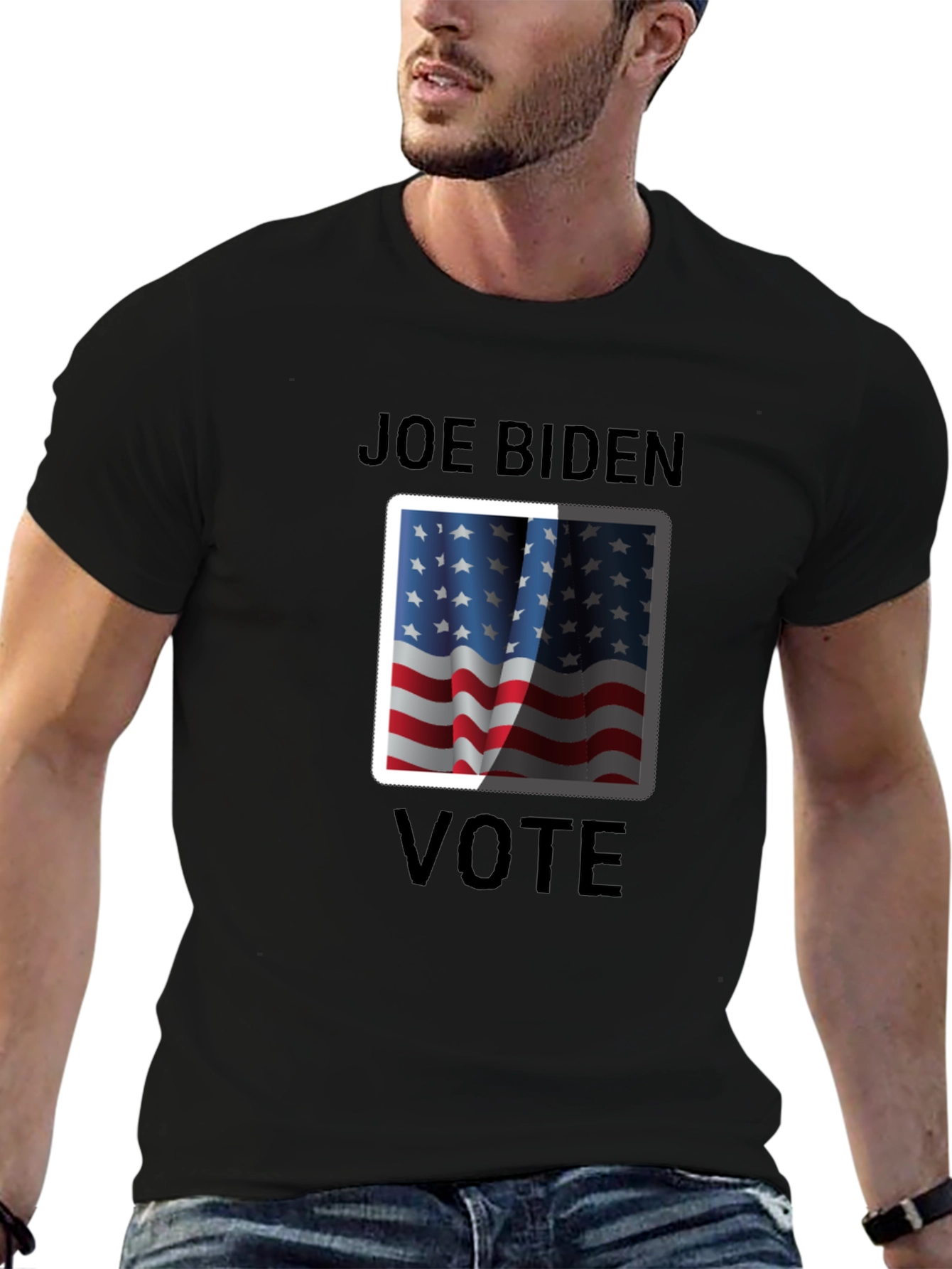 Joe Biden Vote American Flag Graphic T-Shirt