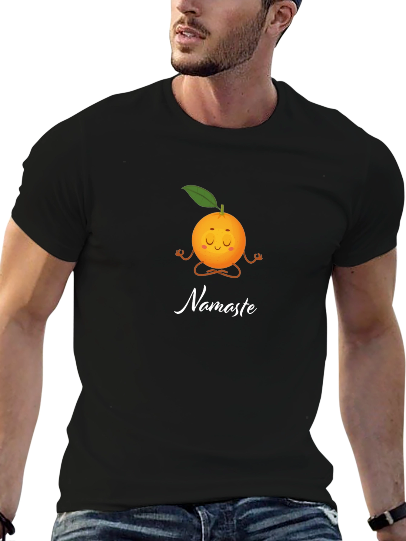 Meditating Orange Namaste Graphic Tee