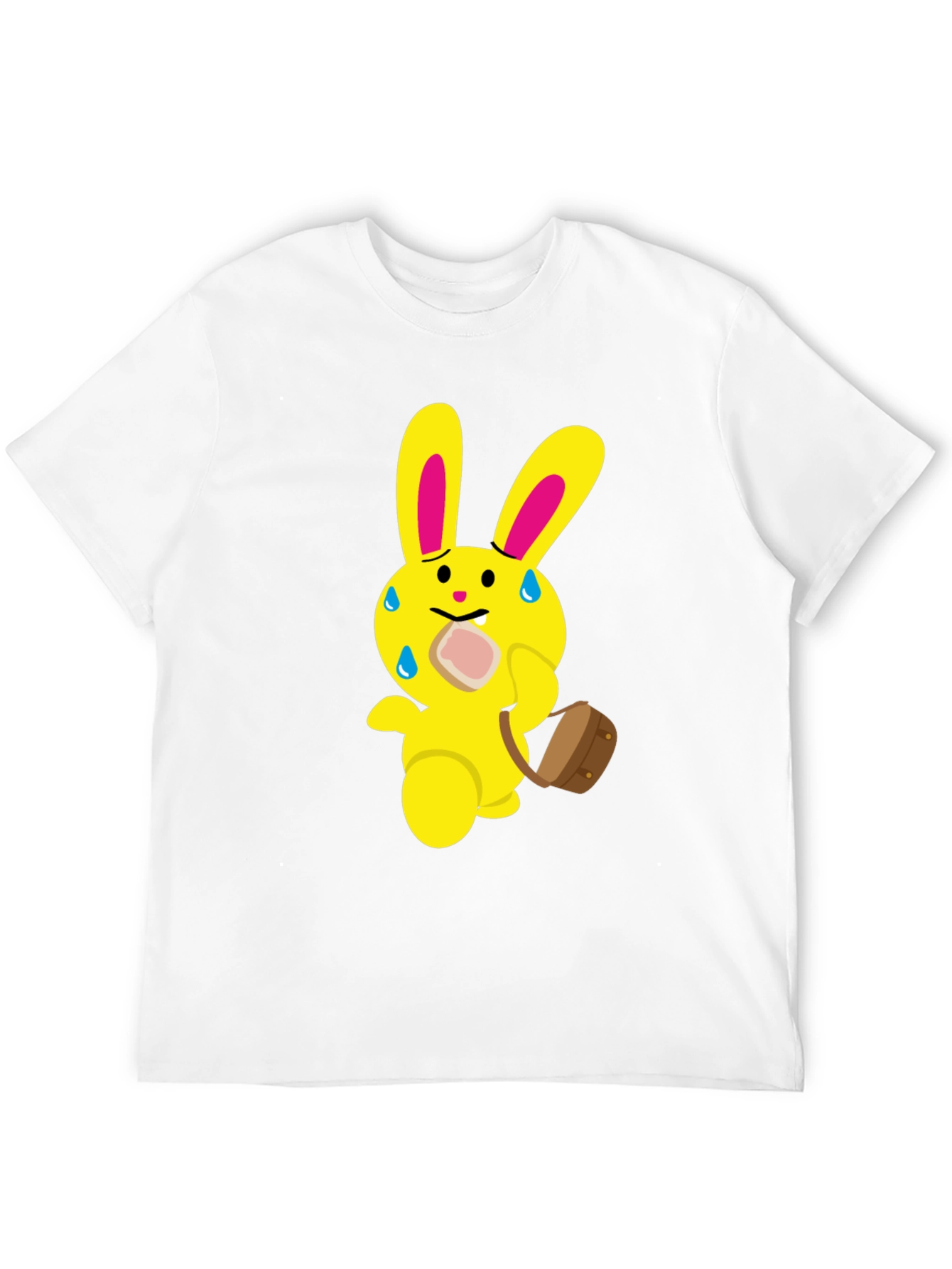 Funny Cartoon Rabbit T-Shirt - Black