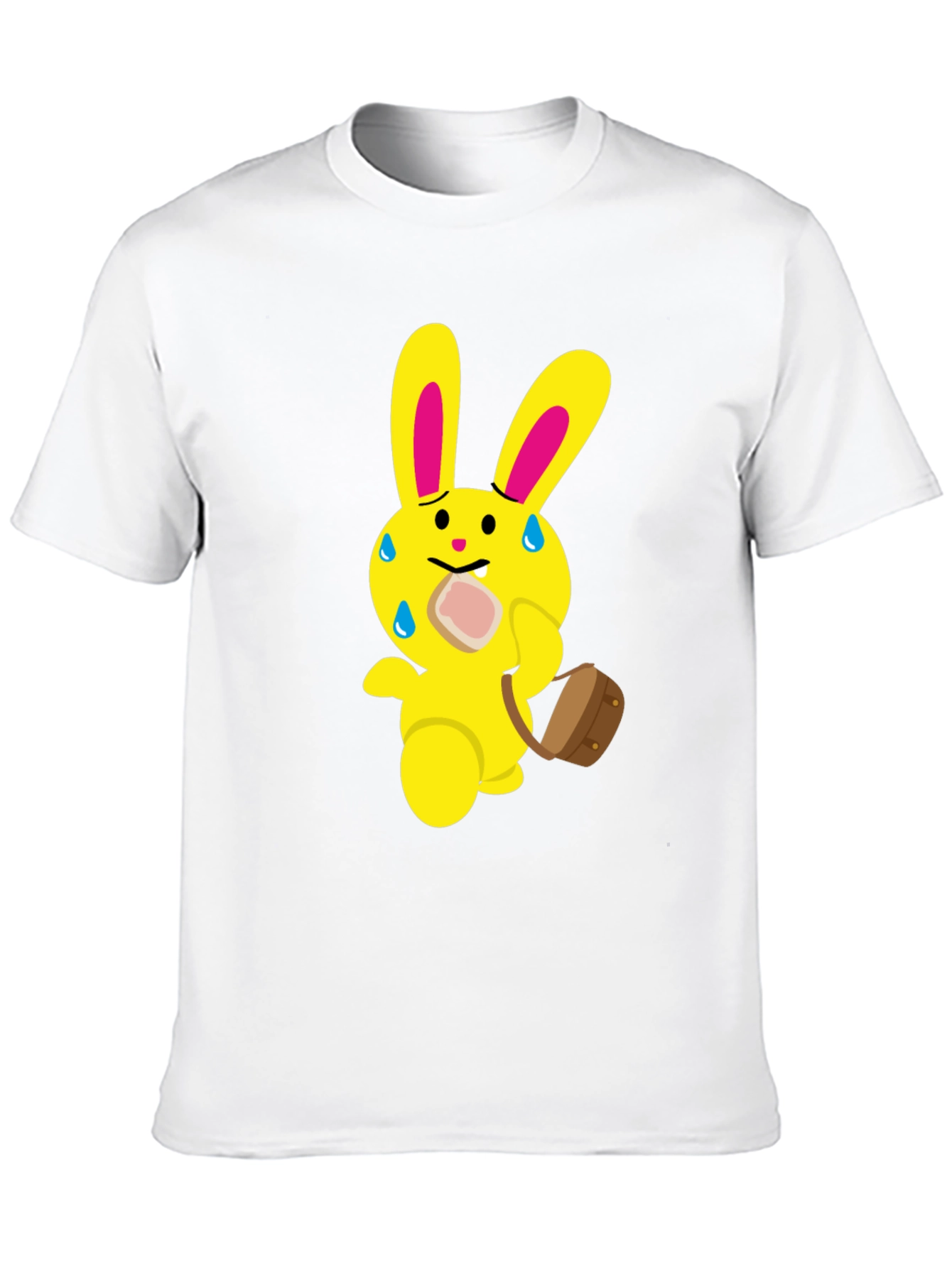 Funny Cartoon Rabbit T-Shirt - Black