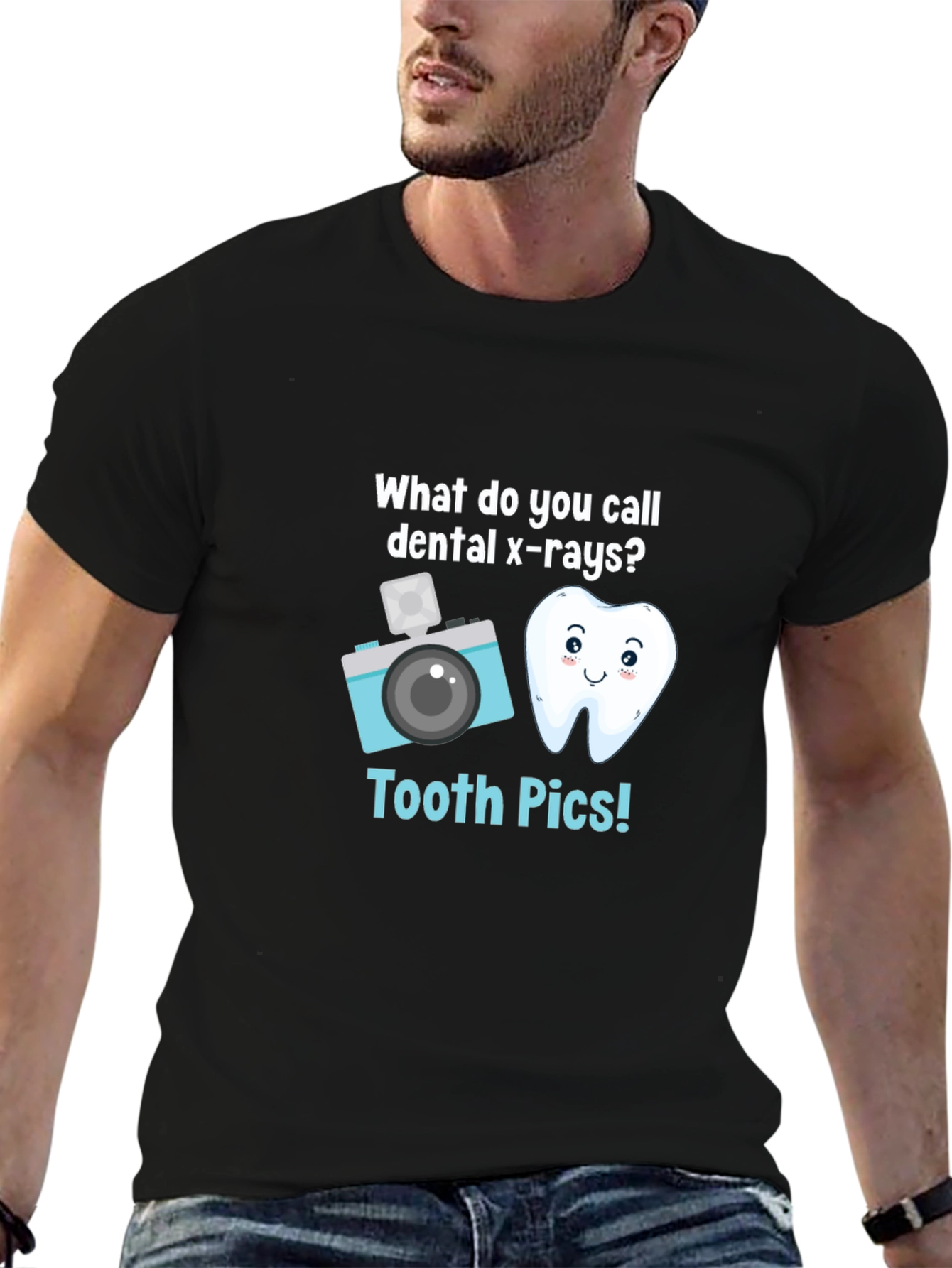 Tooth Pics Dental Pun T-Shirt - Black