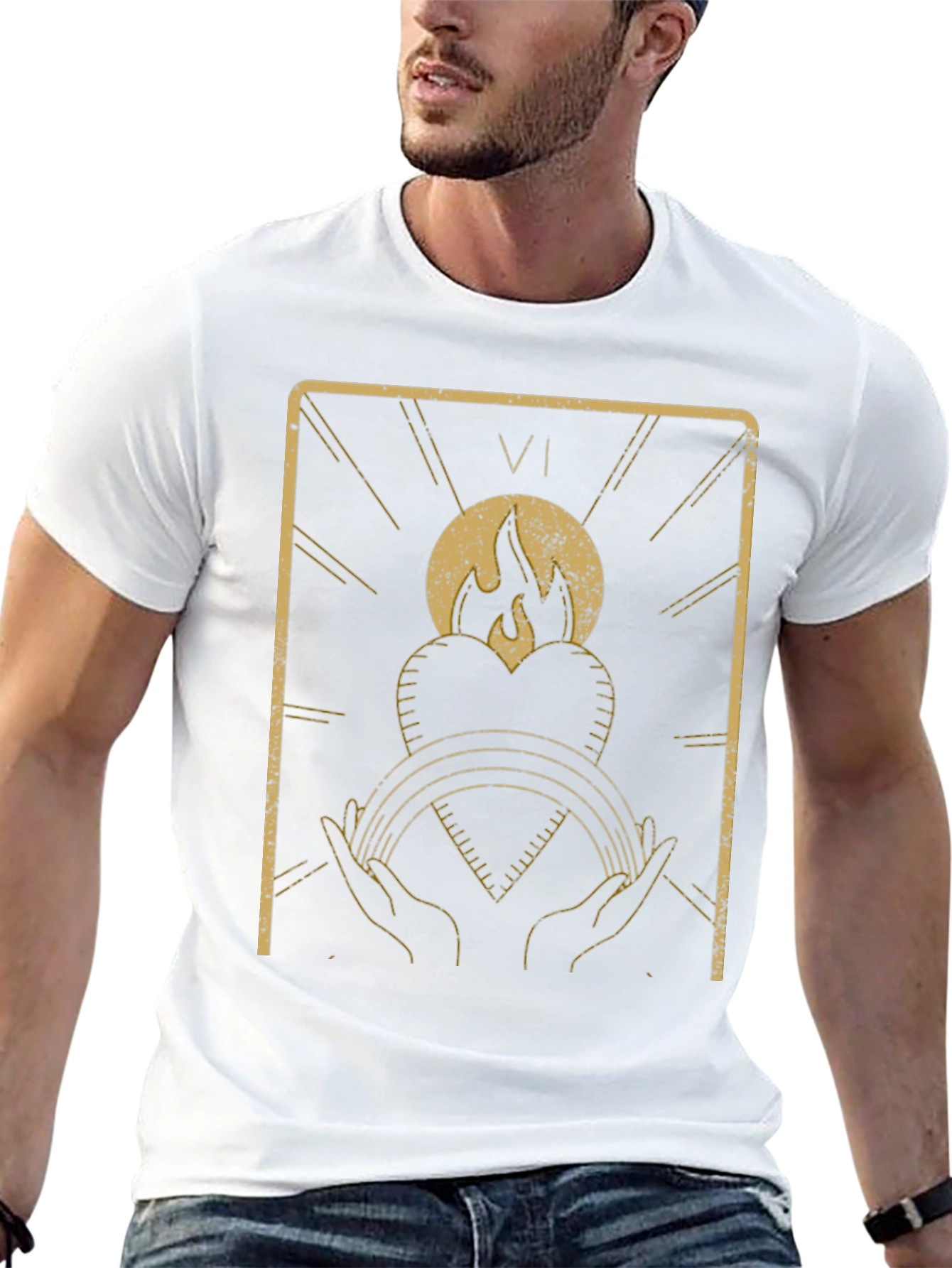 Tarot Card Inspired Graphic T-Shirt - Black