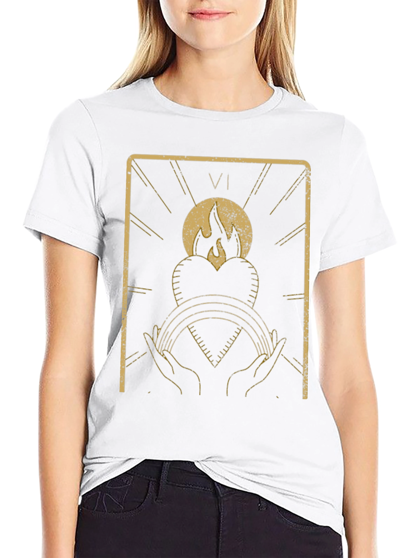 Tarot Card Inspired Graphic T-Shirt - Black