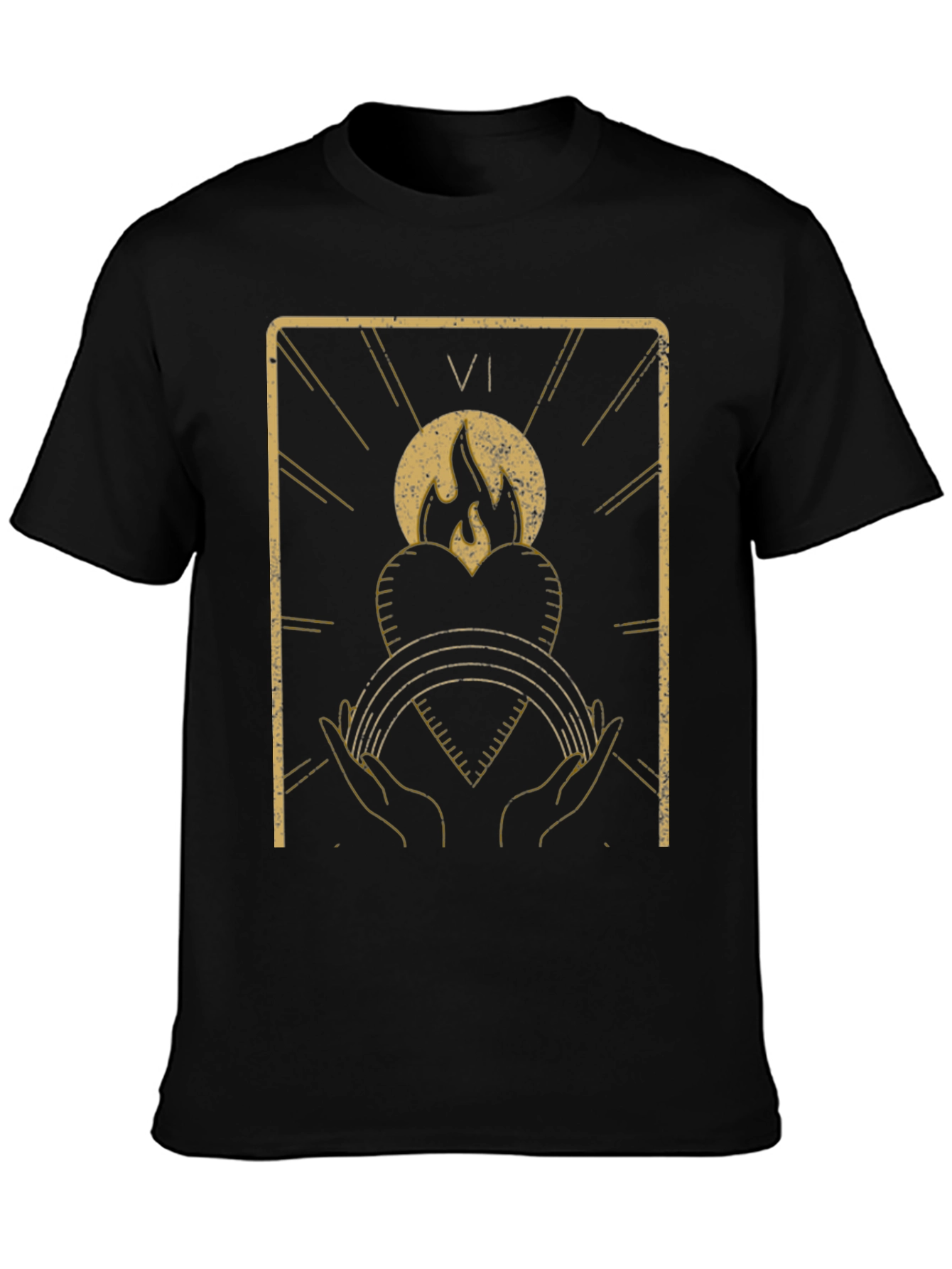 Tarot Card Inspired Graphic T-Shirt - Black
