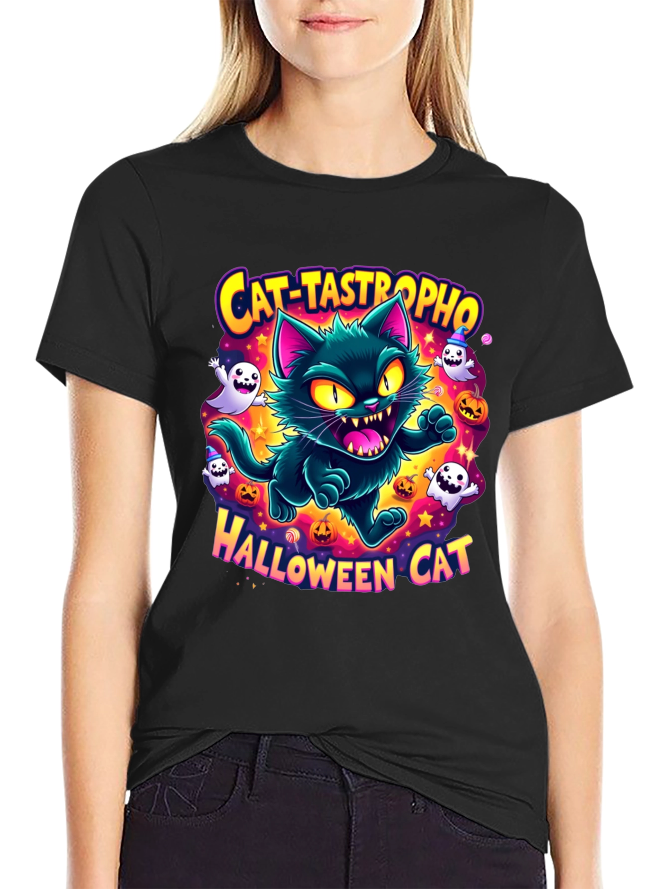 Cat-tastrophe Halloween Cat T-Shirt
