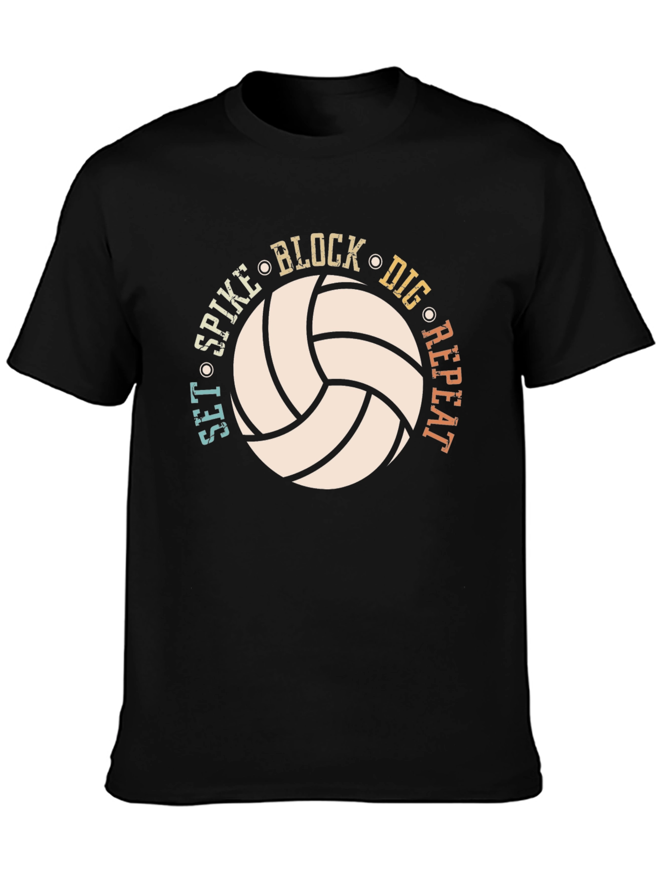 Volleyball Graphic T-Shirt - Set Spike Block Dig Repeat!