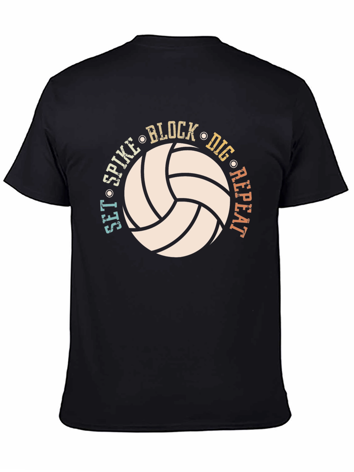 Volleyball Graphic T-Shirt - Set Spike Block Dig Repeat!