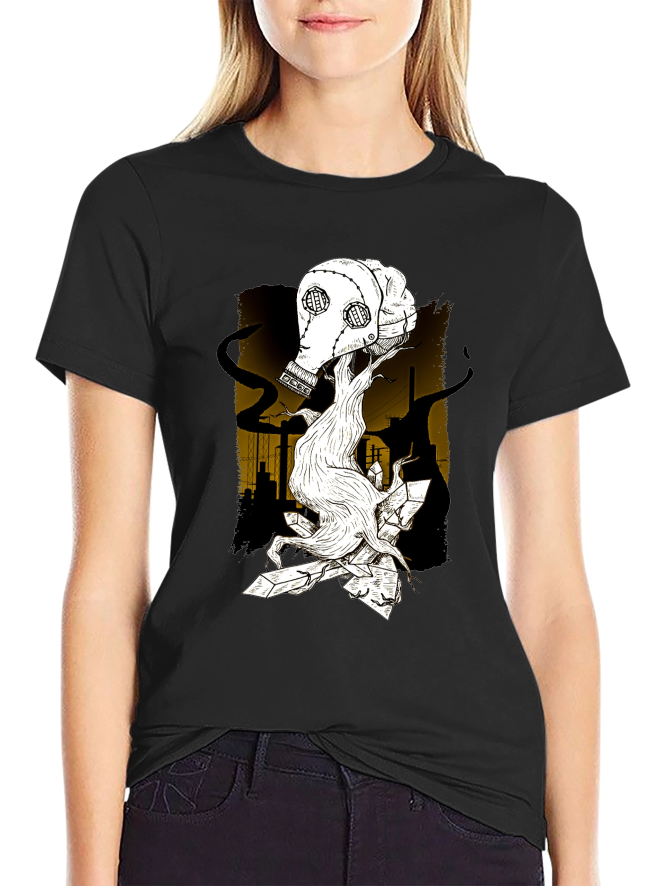 Apocalyptic Gas Mask Graphic T-Shirt