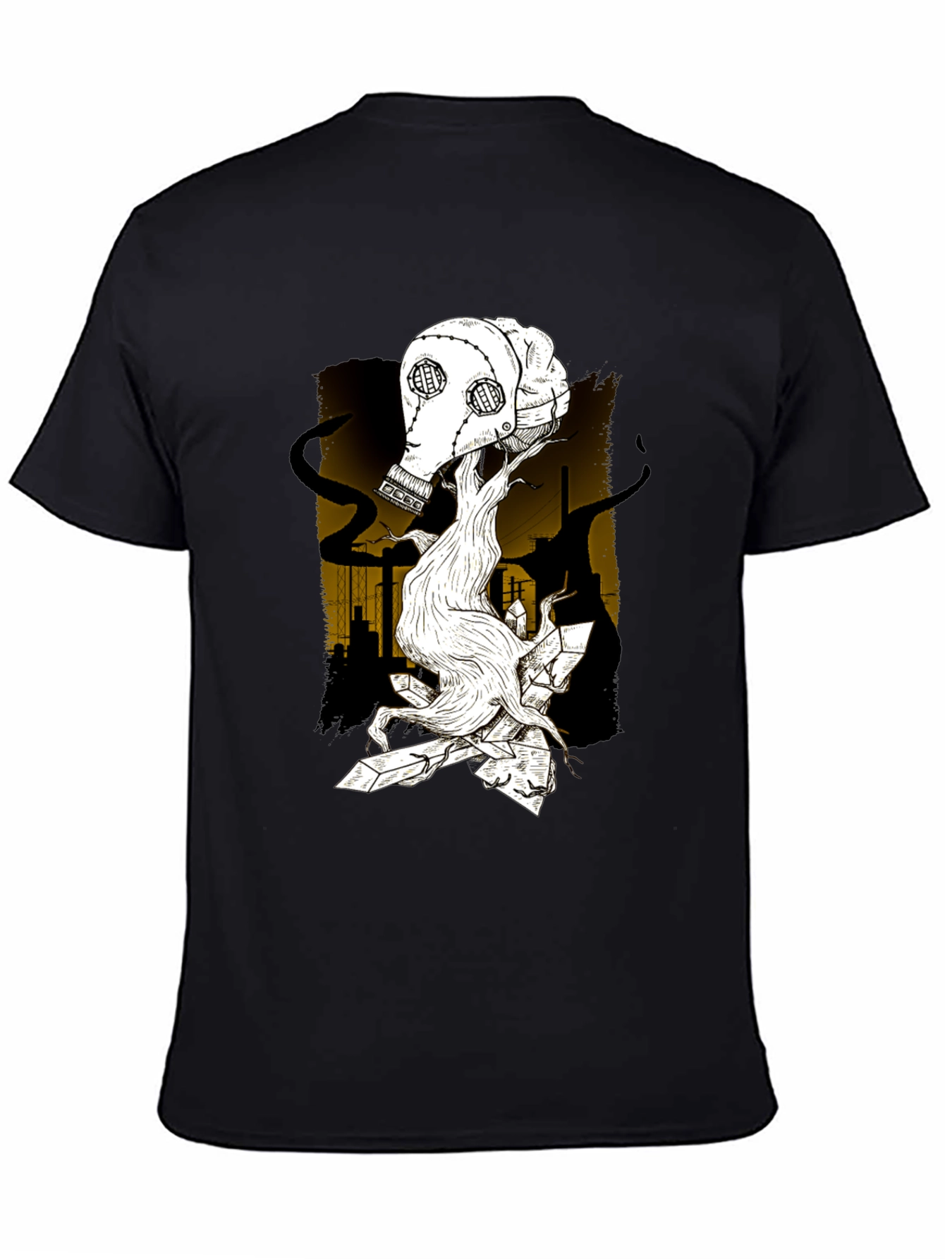 Apocalyptic Gas Mask Graphic T-Shirt