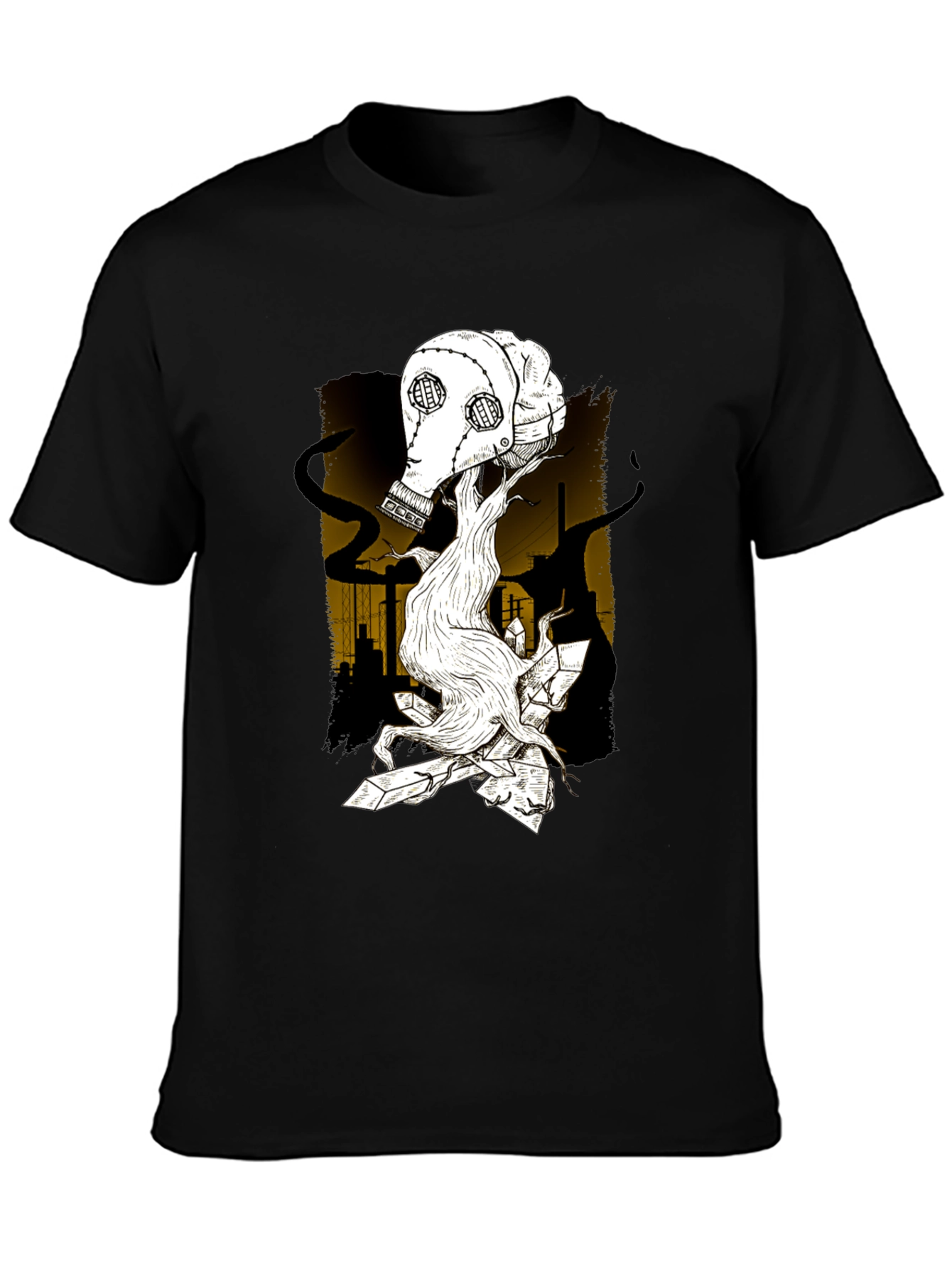 Apocalyptic Gas Mask Graphic T-Shirt