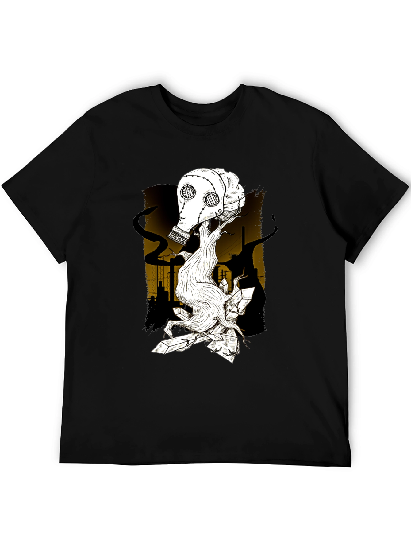 Apocalyptic Gas Mask Graphic T-Shirt
