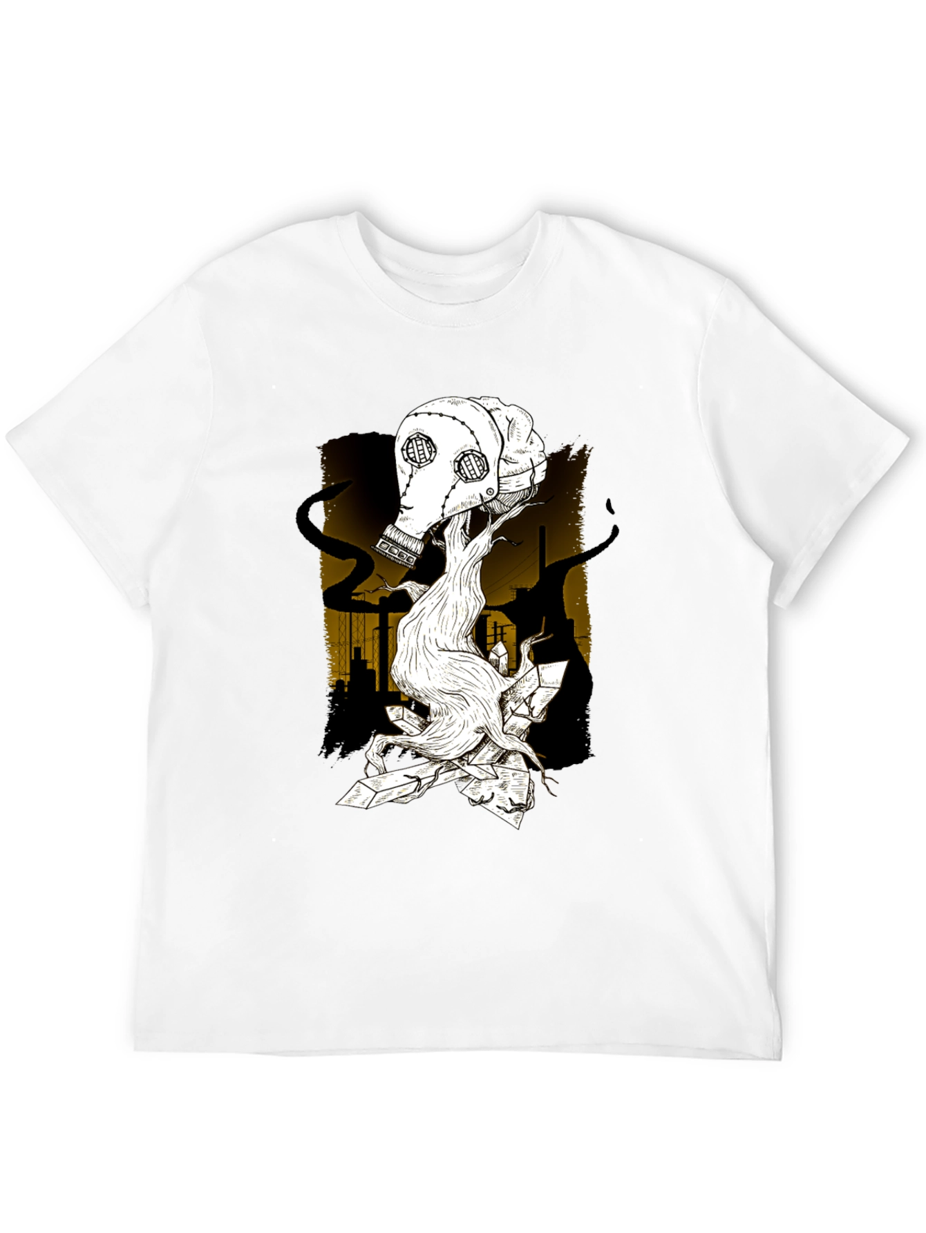 Apocalyptic Gas Mask Graphic T-Shirt