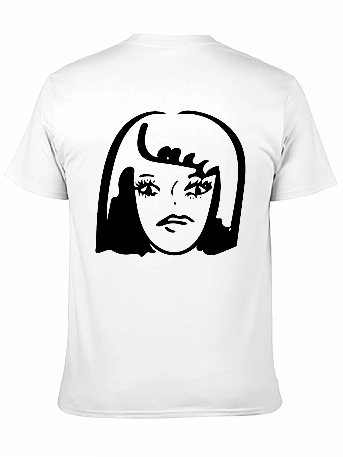 Black Graphic Tee - Retro Girl Silhouette T-Shirt