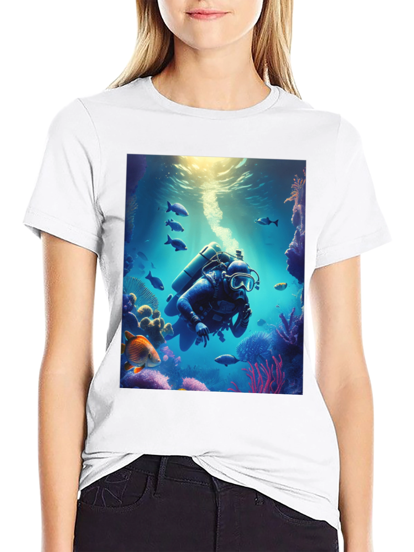 Scuba Diver Underwater Adventure Black T-Shirt