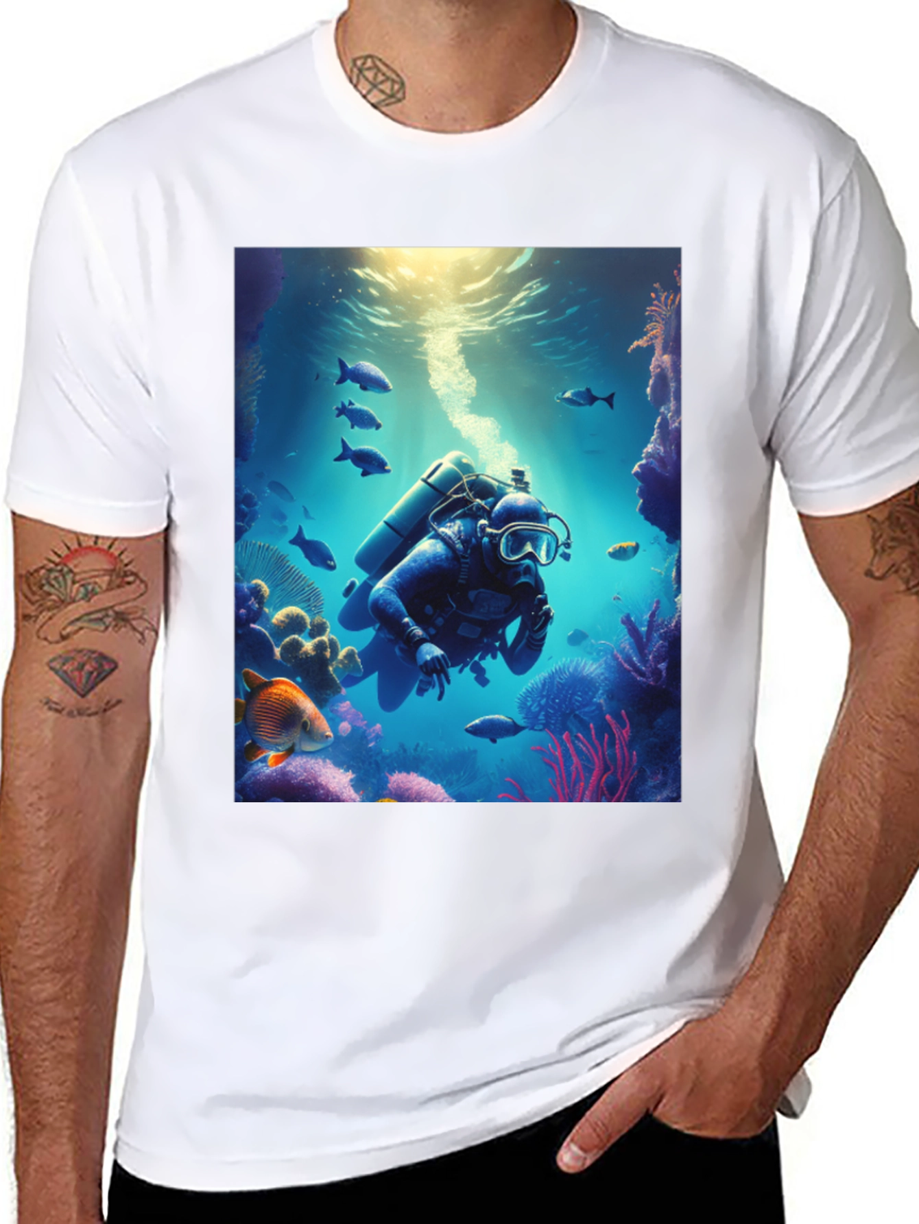 Scuba Diver Underwater Adventure Black T-Shirt