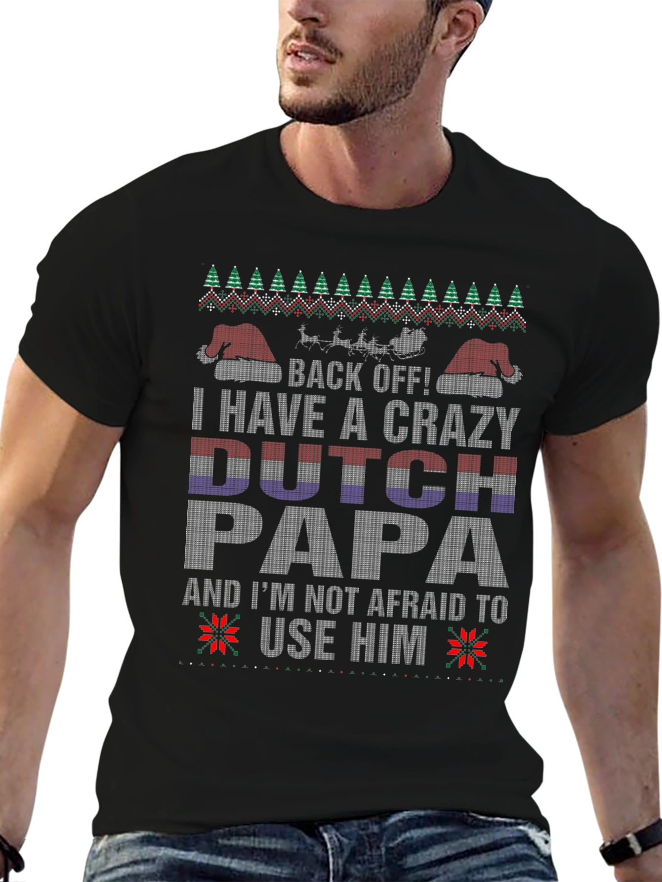 Crazy Dutch Papa Christmas T-Shirt