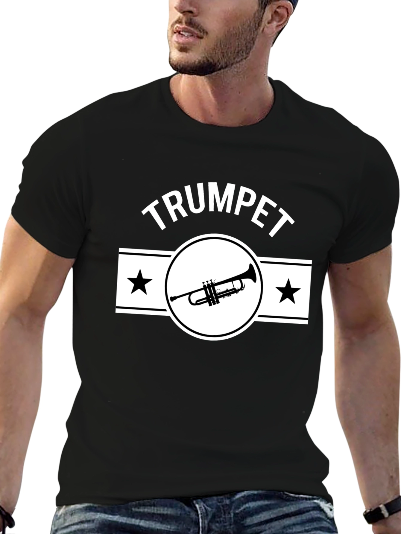 Trumpet Player Black T-Shirt