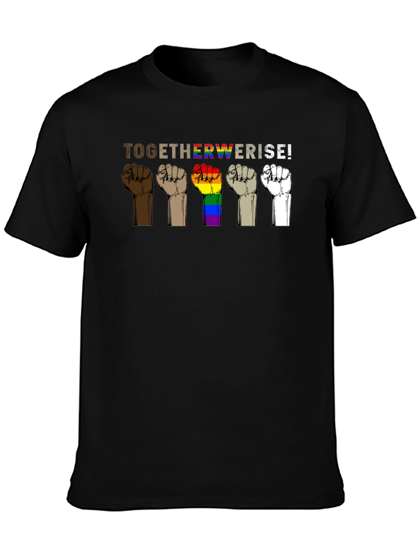 Together We Rise Graphic T-Shirt - Black