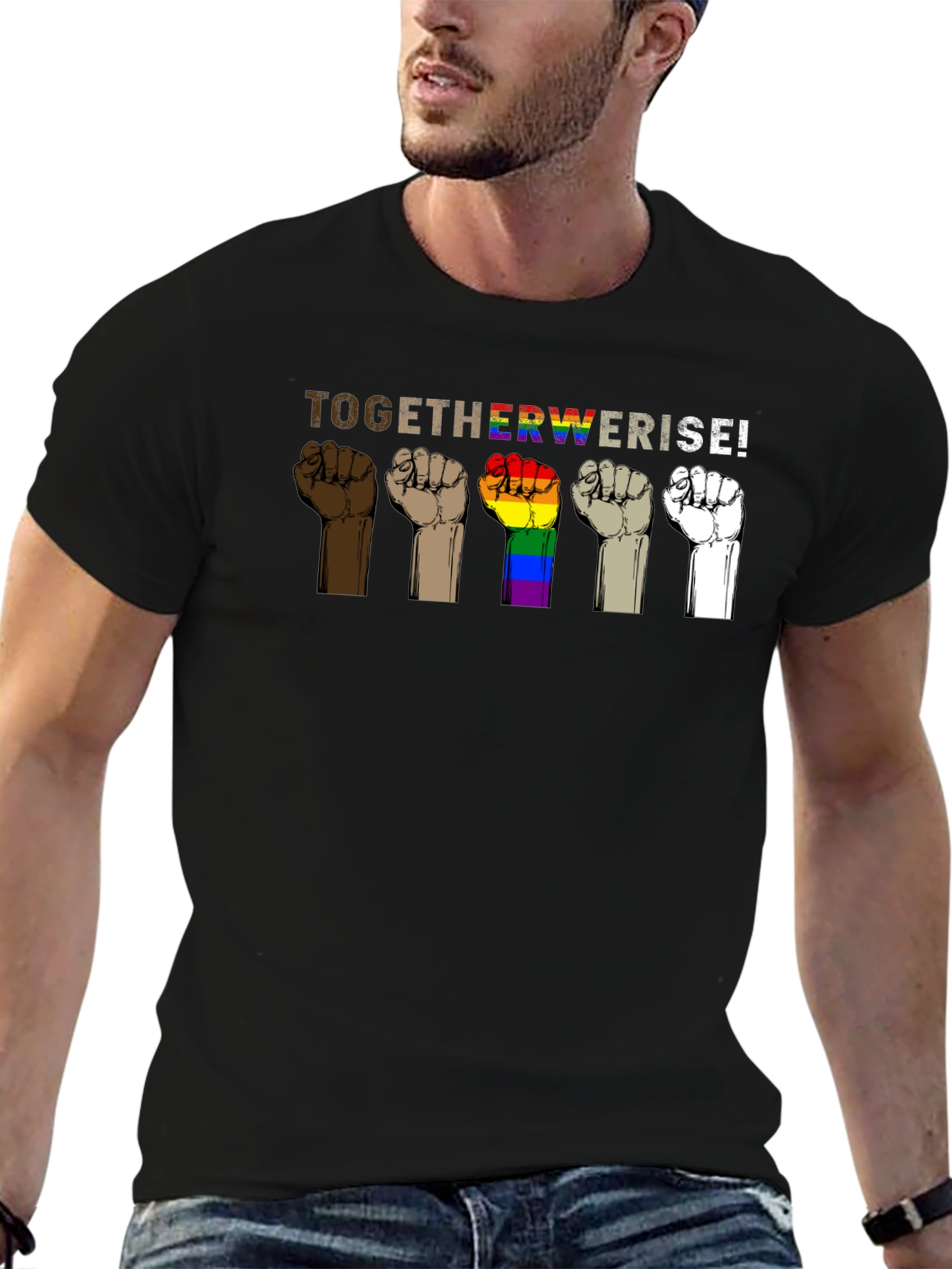 Together We Rise Graphic T-Shirt - Black