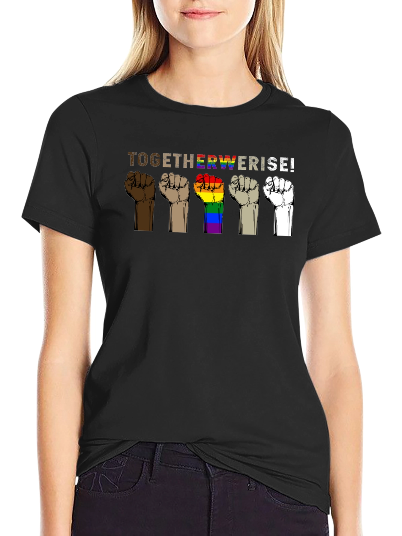 Together We Rise Graphic T-Shirt - Black