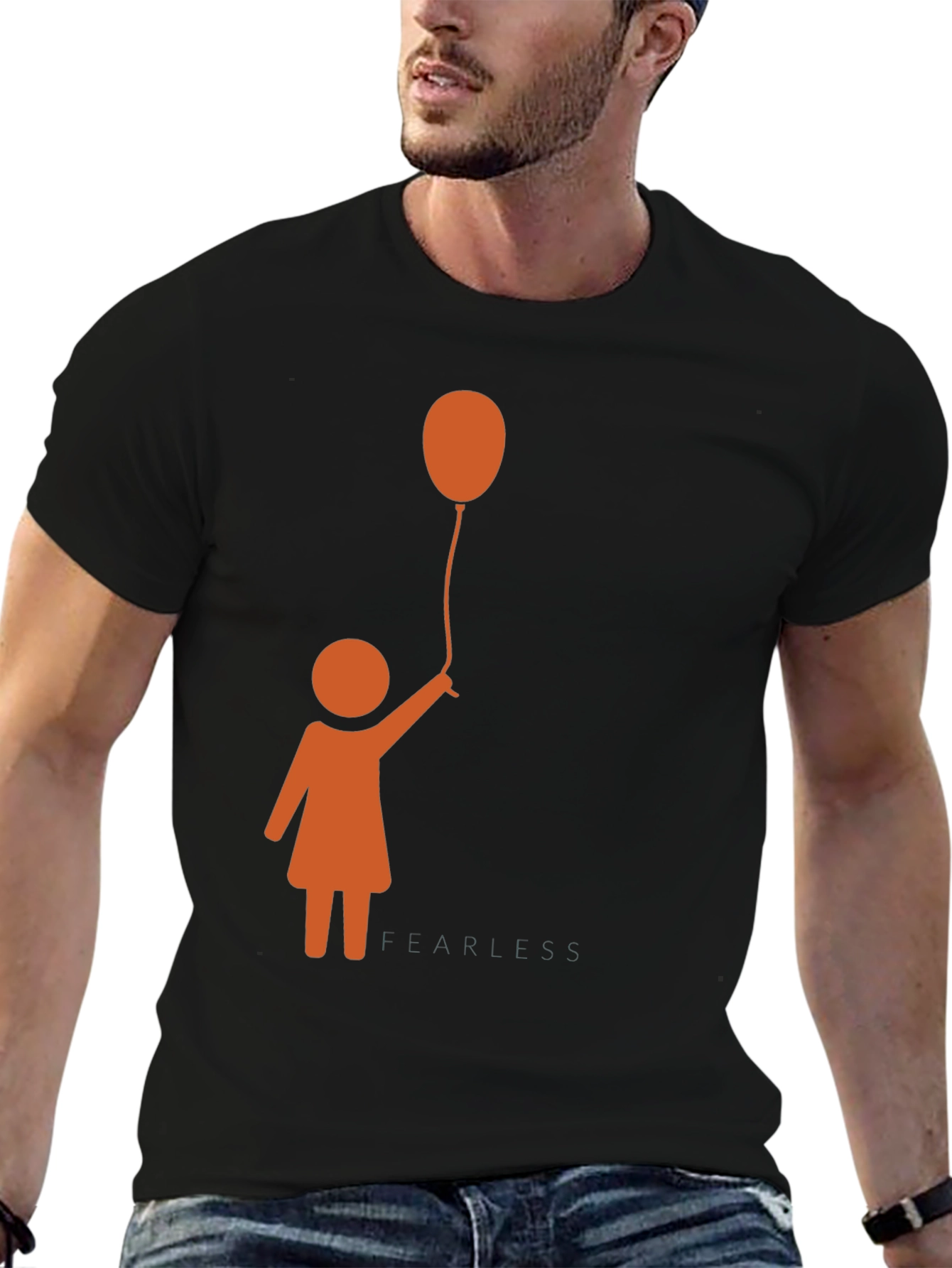 Girl With Balloon Graphic Tee - Trendy Casual Top