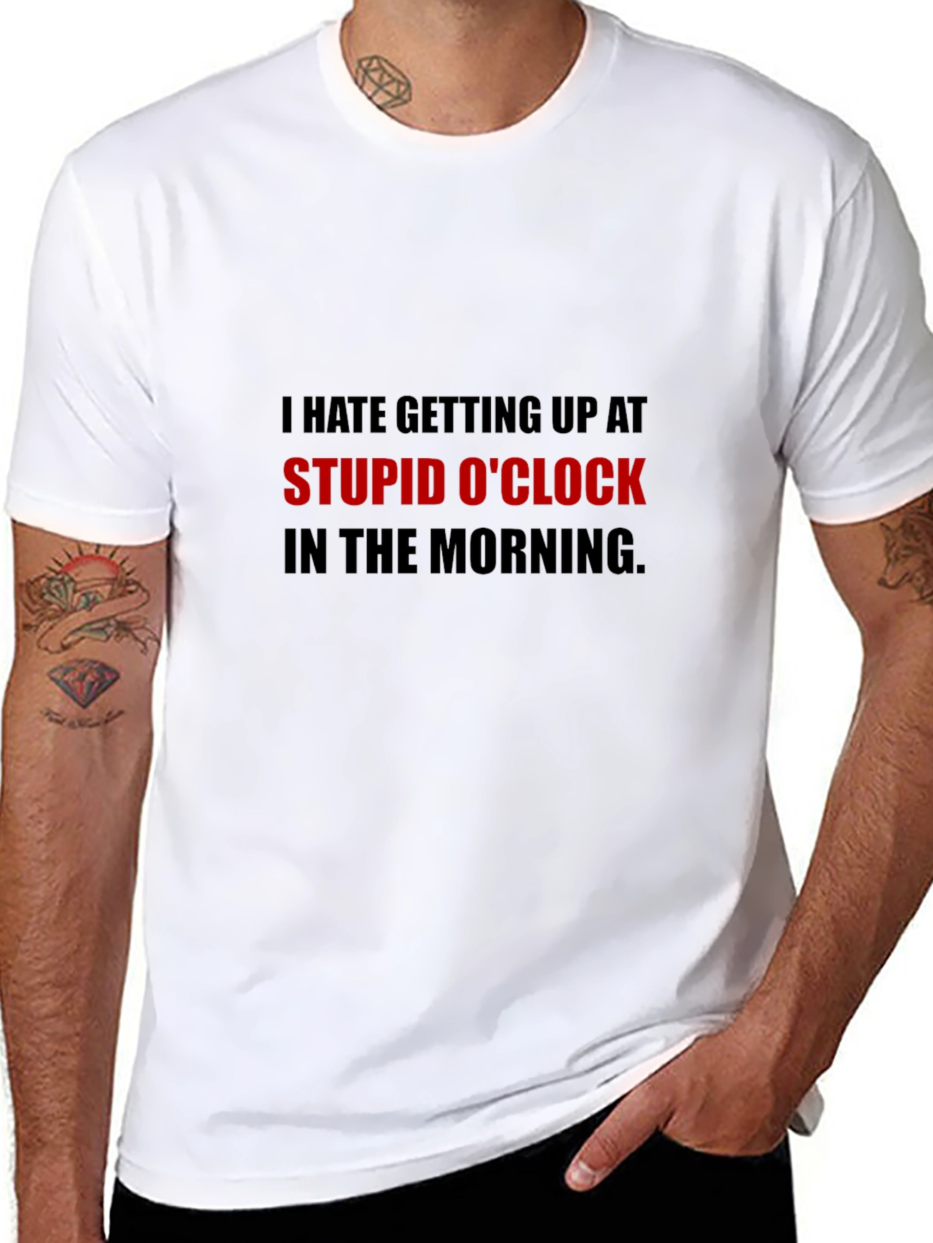 Humorous Stupid OClock Graphic Tee