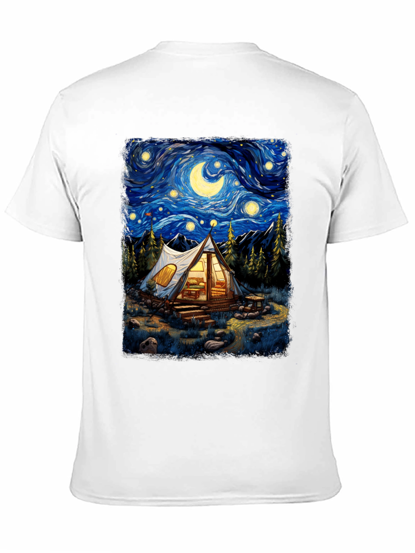 Starry Night Camping Graphic Tee