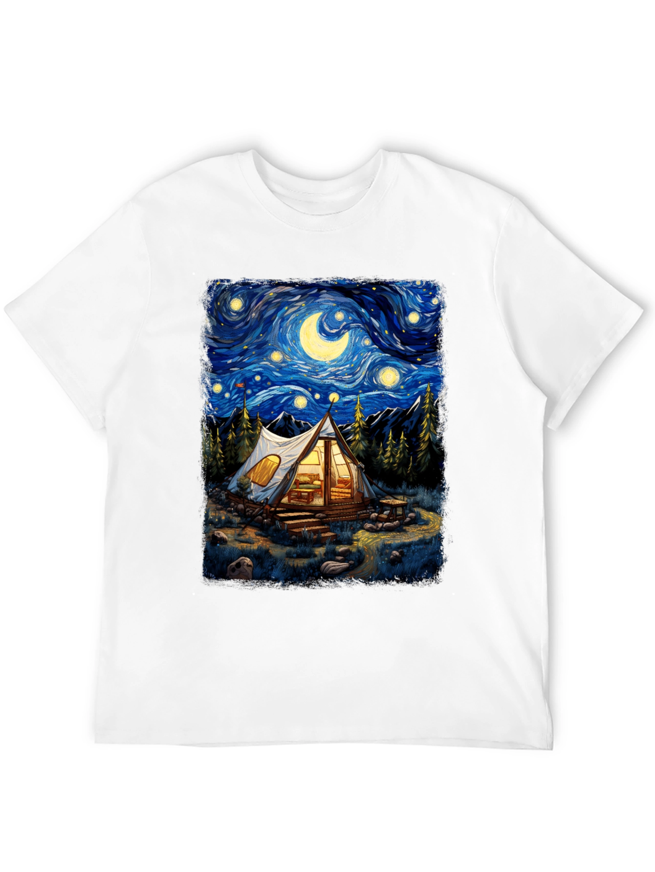 Starry Night Camping Graphic Tee