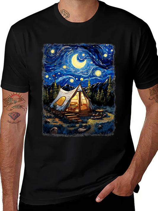 Starry Night Camping Graphic Tee