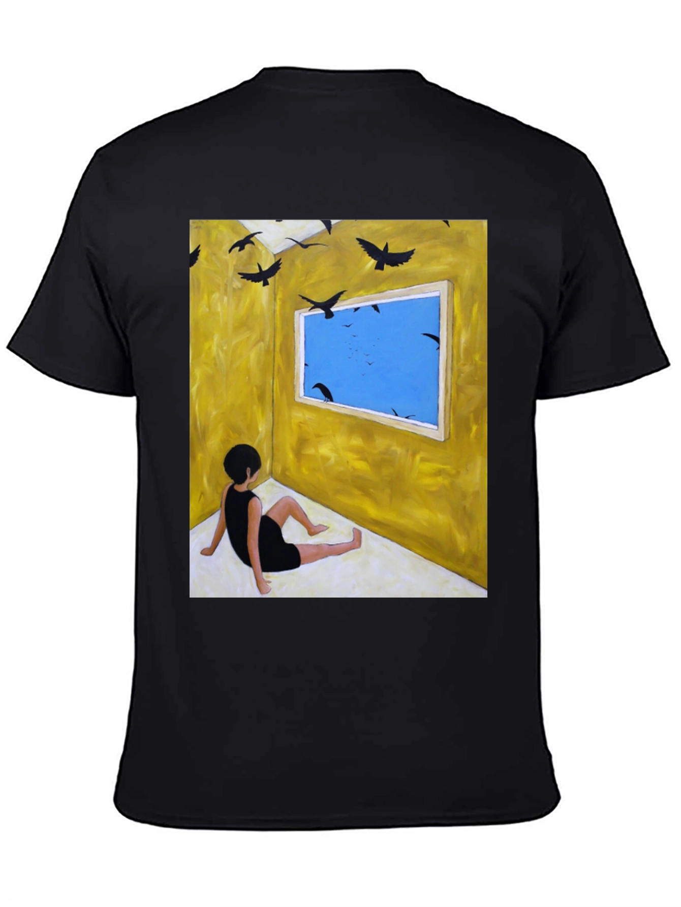 Artistic Crow Window Graphic Tee