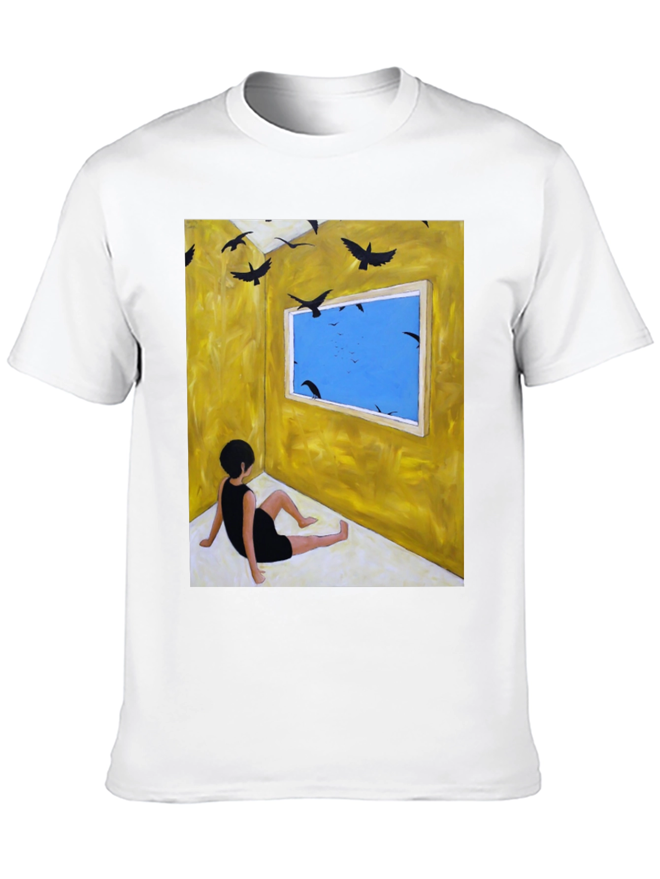 Artistic Crow Window Graphic Tee