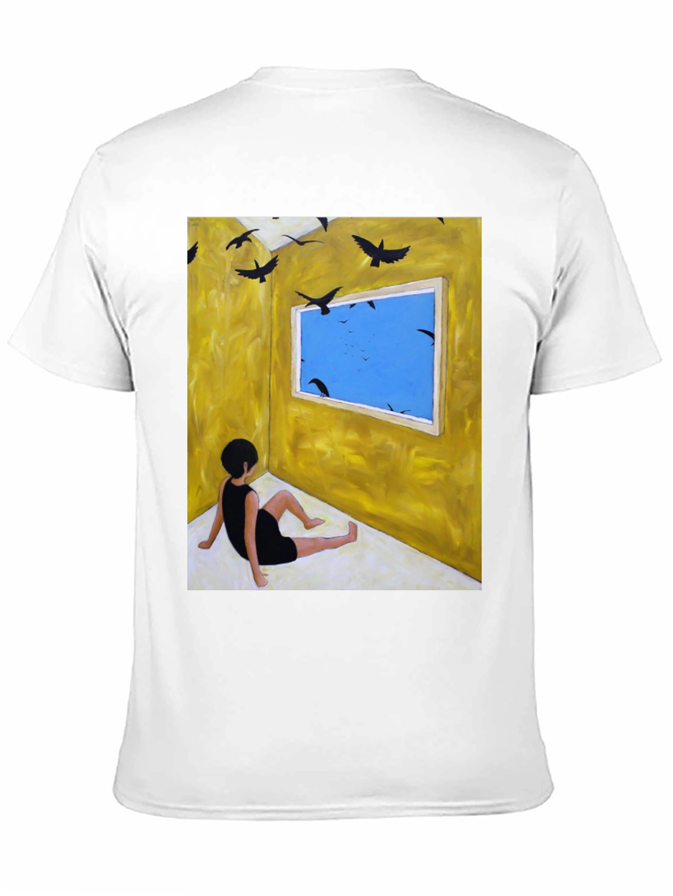 Artistic Crow Window Graphic Tee